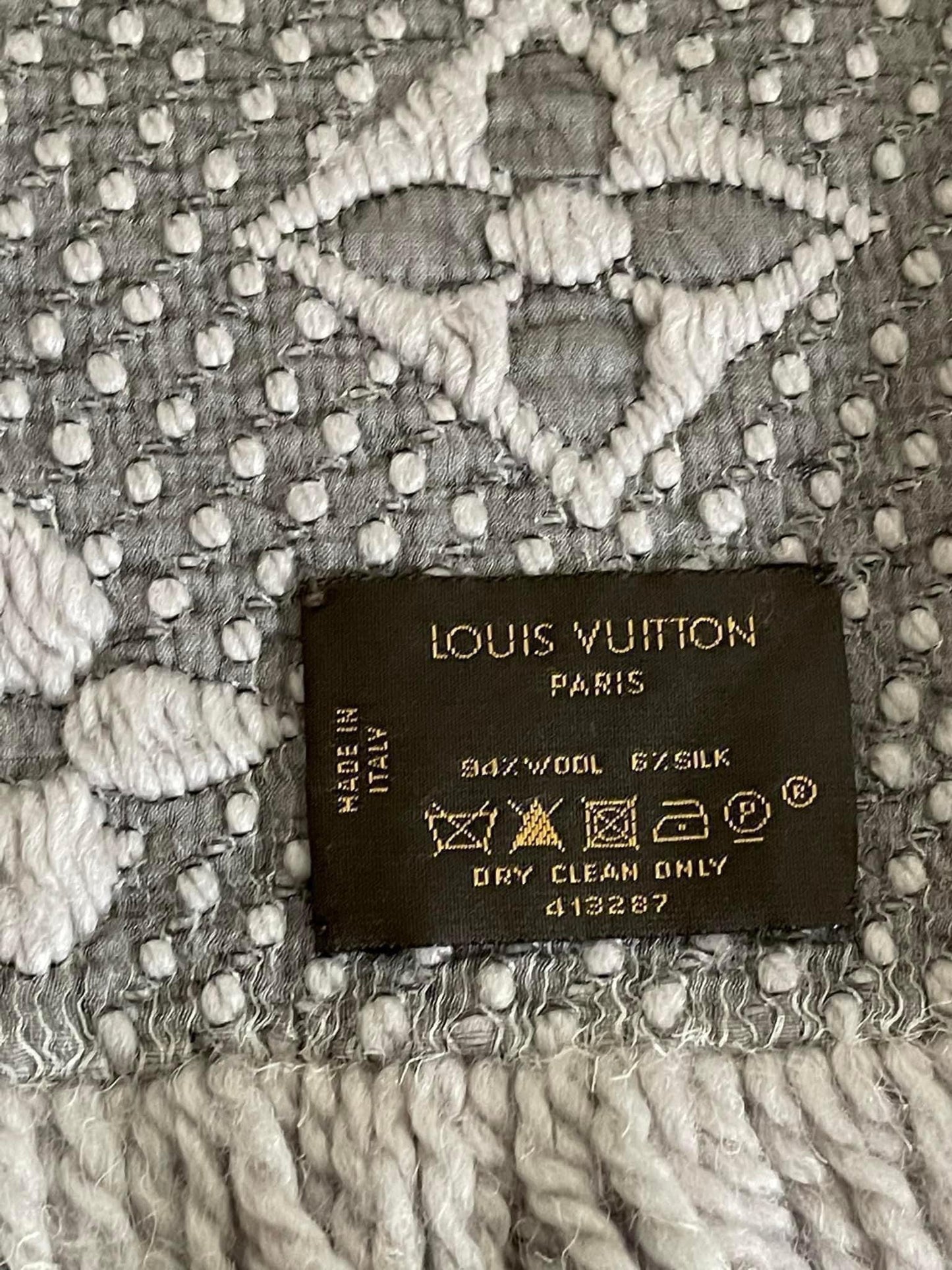 Logomania Grey Wool Scarf