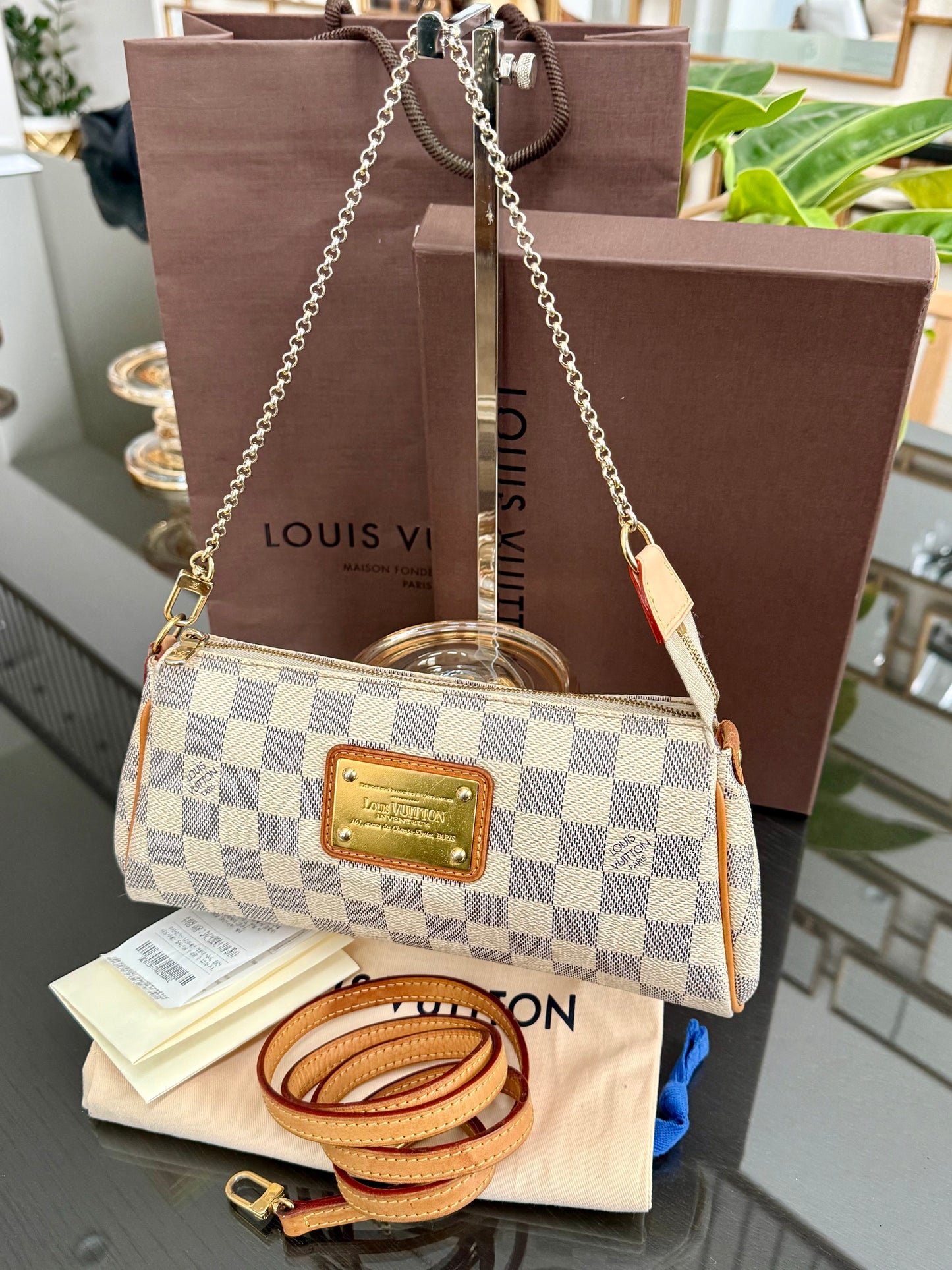 Eva Clutch in Azur with Dustbag , box and Paper bag🗓️ Year: 2011