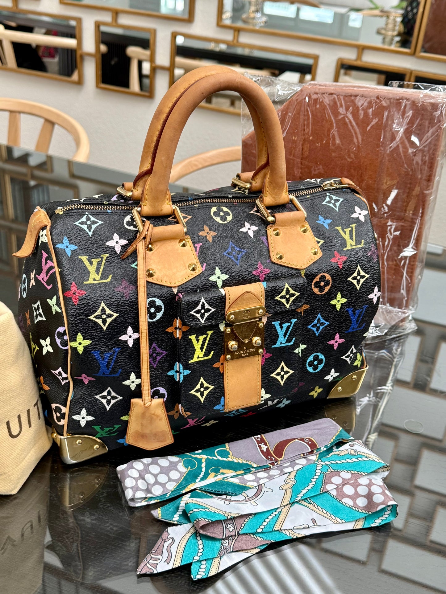 Multicolor Speedy 30 with Dustbag, Insert Organizer and twilly set π
Year: 2008