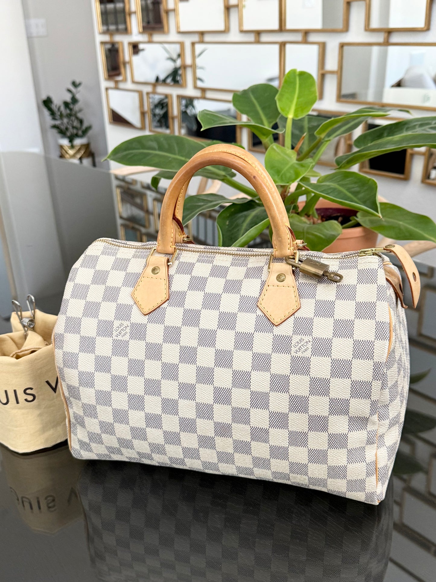 Speedy 30 in Damier Azur with lock π key, Dustbag and Insert Organizer -ποΈ Year 2007