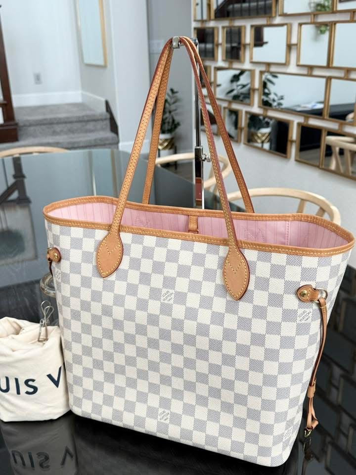 Neverfull MM in Rose Ballerine w/ Dustbag, Receipt and Insert Organizer -ποΈ Microchip