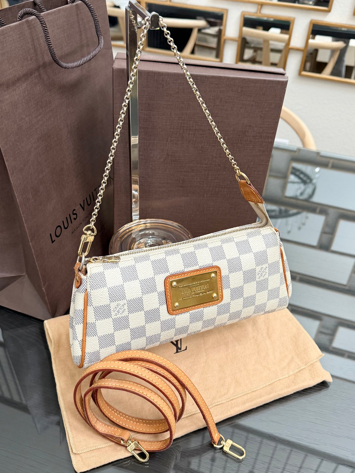 Eva Clutch in Azur with Dustbag , box and Paper bag 🗓️ Year: 2011