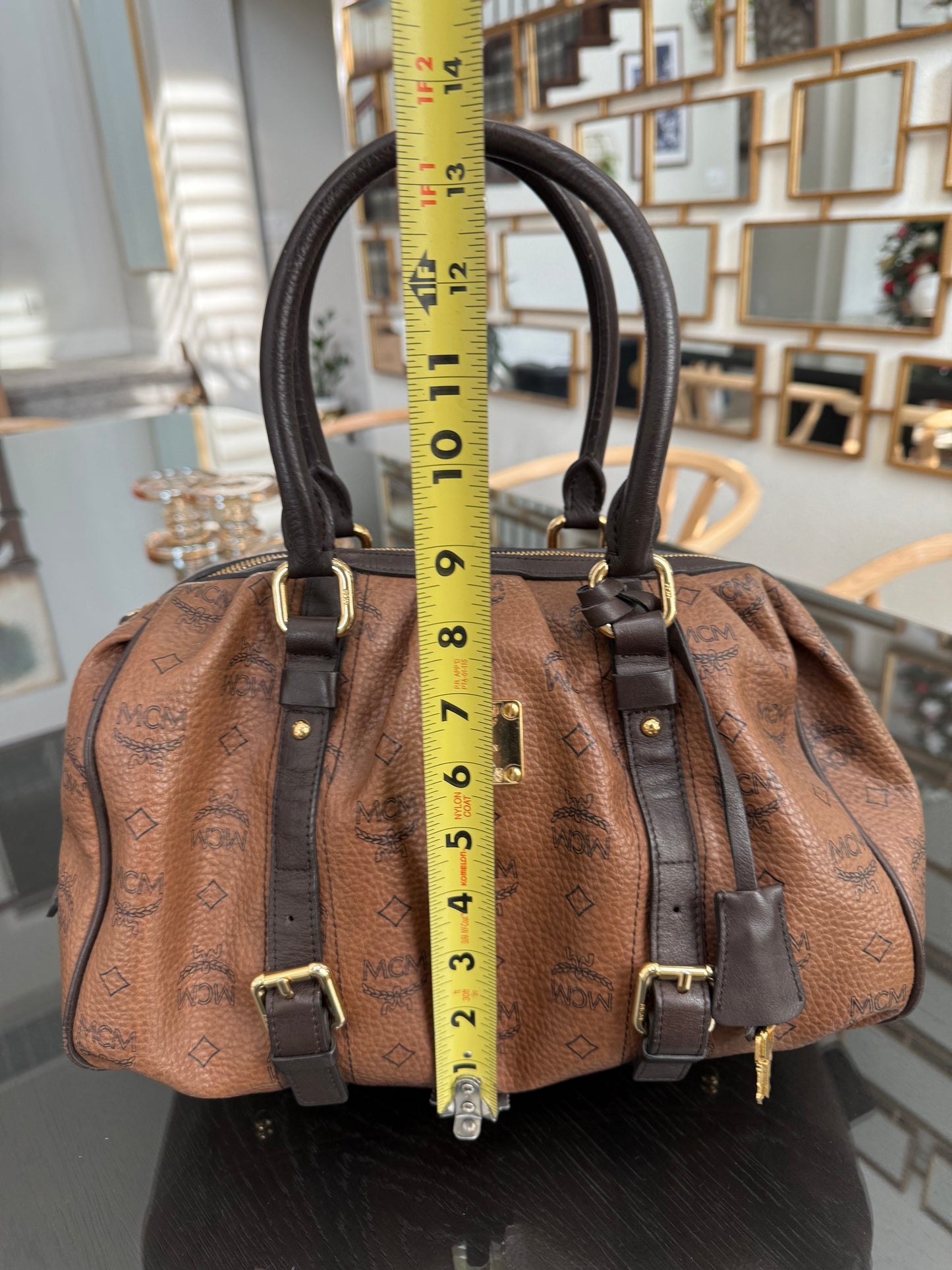 MCM Boston Bag with π Lock & Keys