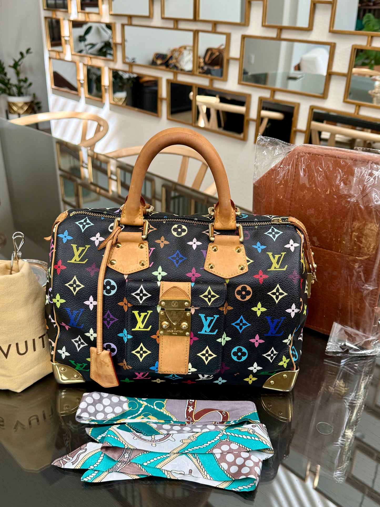 Multicolor Speedy 30 with Dustbag, Insert Organizer and twilly set π
Year: 2008
