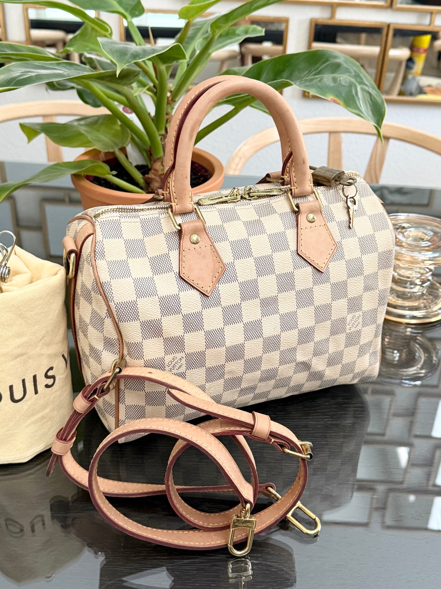 Speedy 25 Bandoulier in Azur with Strap, lock π keys, Dustbag and Insert Organizer ποΈ Year 2013