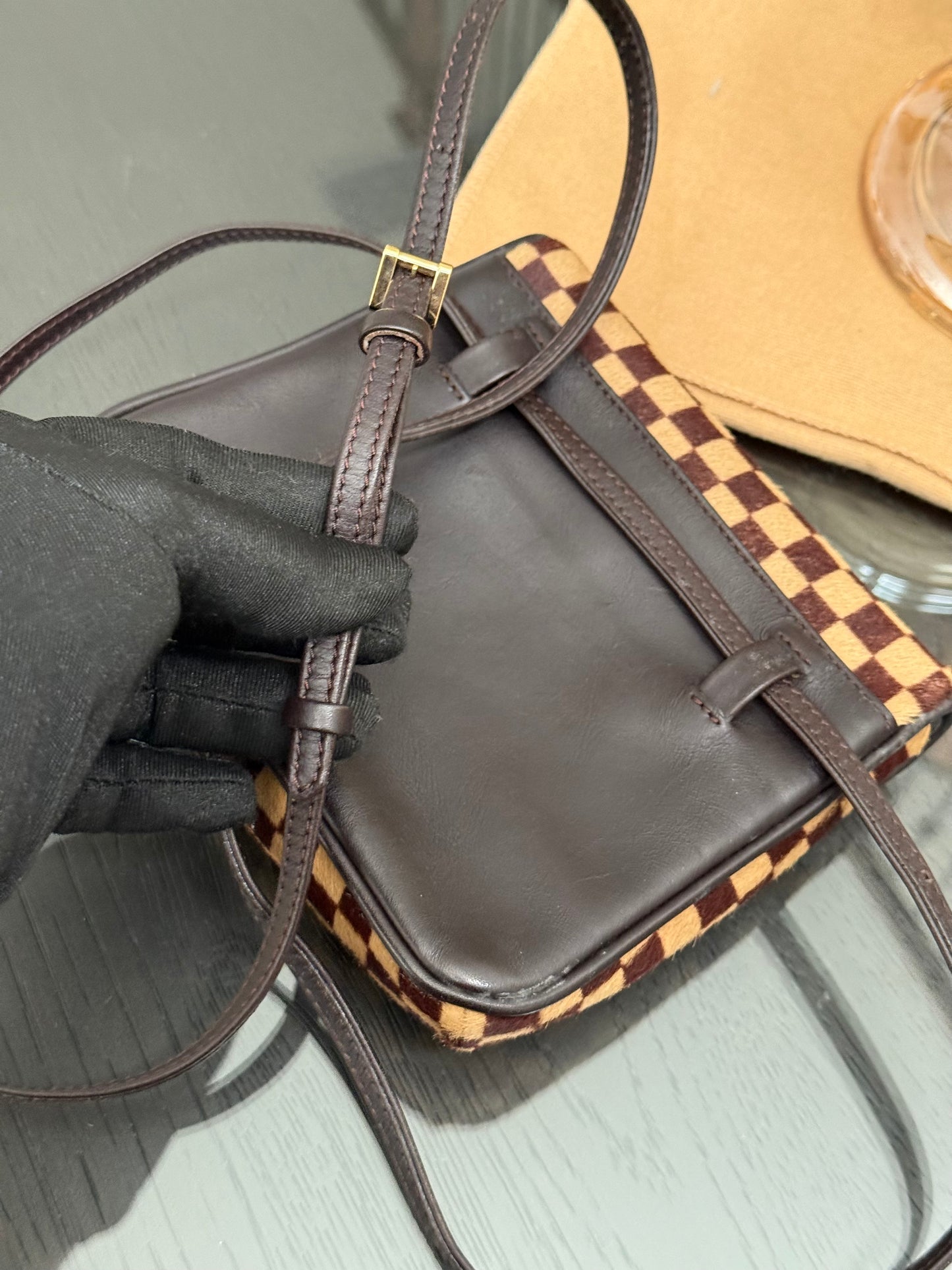 Damier Sauvage Gazelle Crossbody Pouch with Dustbag -🗓️ Year: 2001