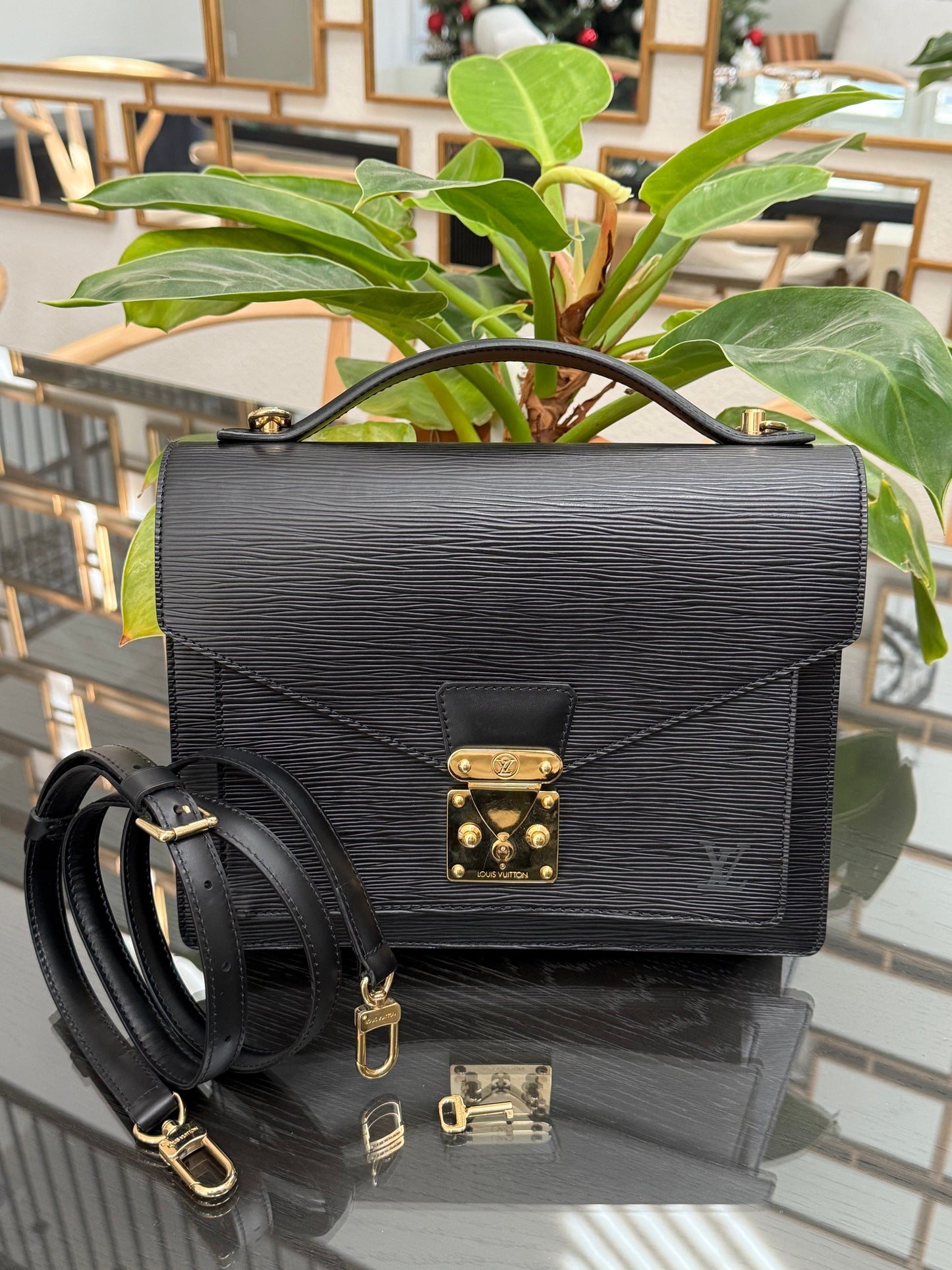 Epi Black Monceau 28 Crossbody 2 Way Bag - 📅 Year: 1997