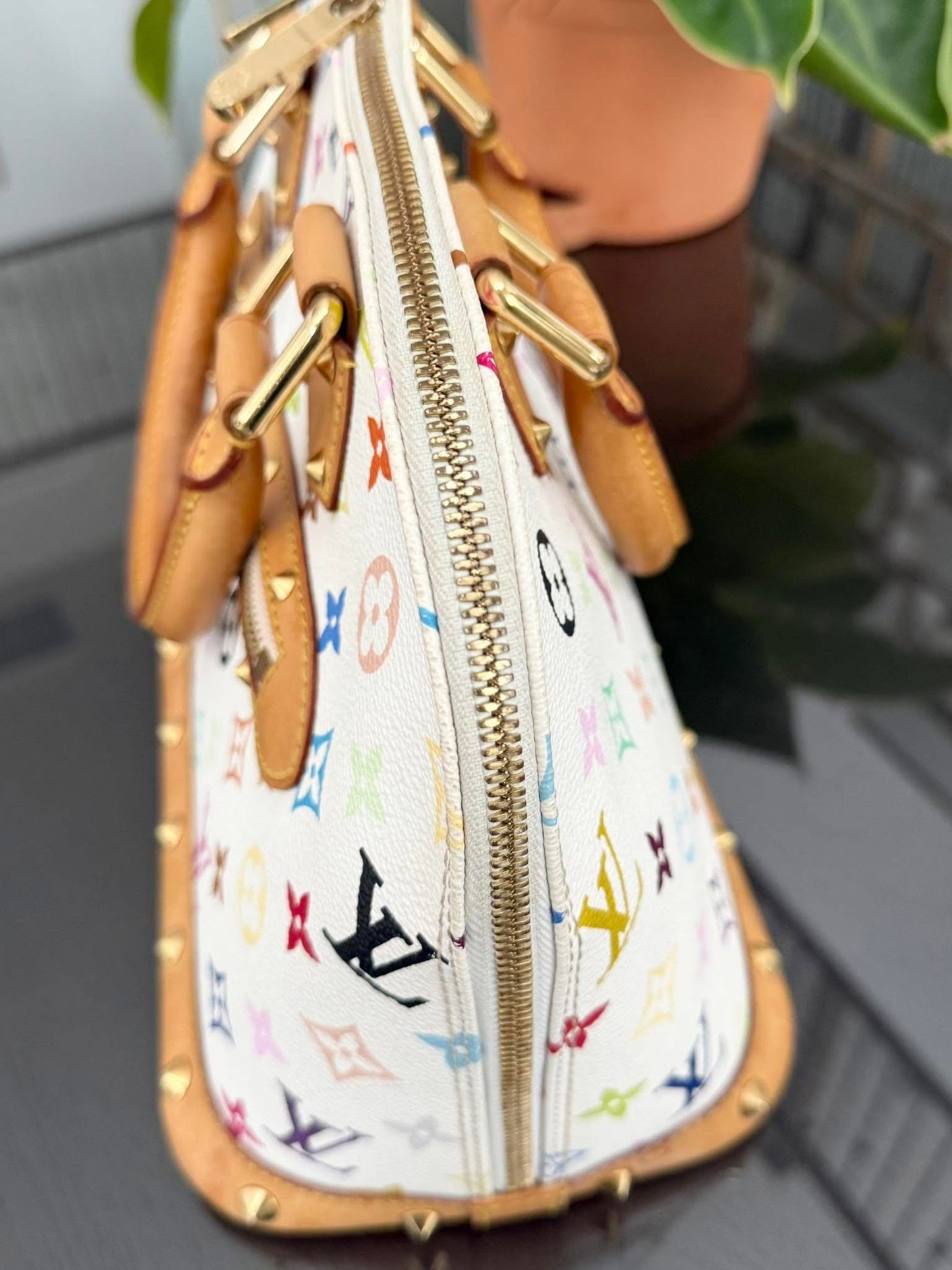 Murakami / Multicolor Alma PM with Dustbag , Insert organizer and Twilly🌺📅 Year: 2004