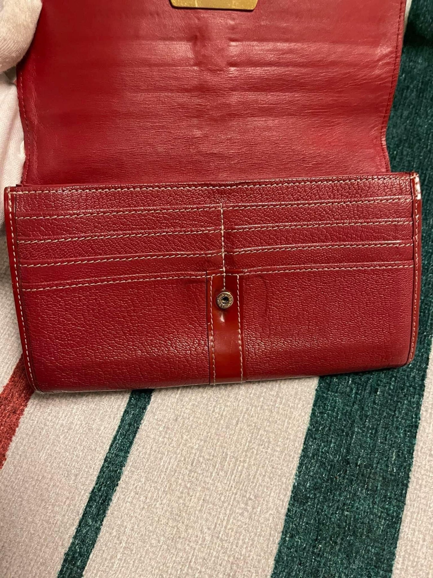 Red Suhali Leather Le Favori Wallet -YEAR 2009