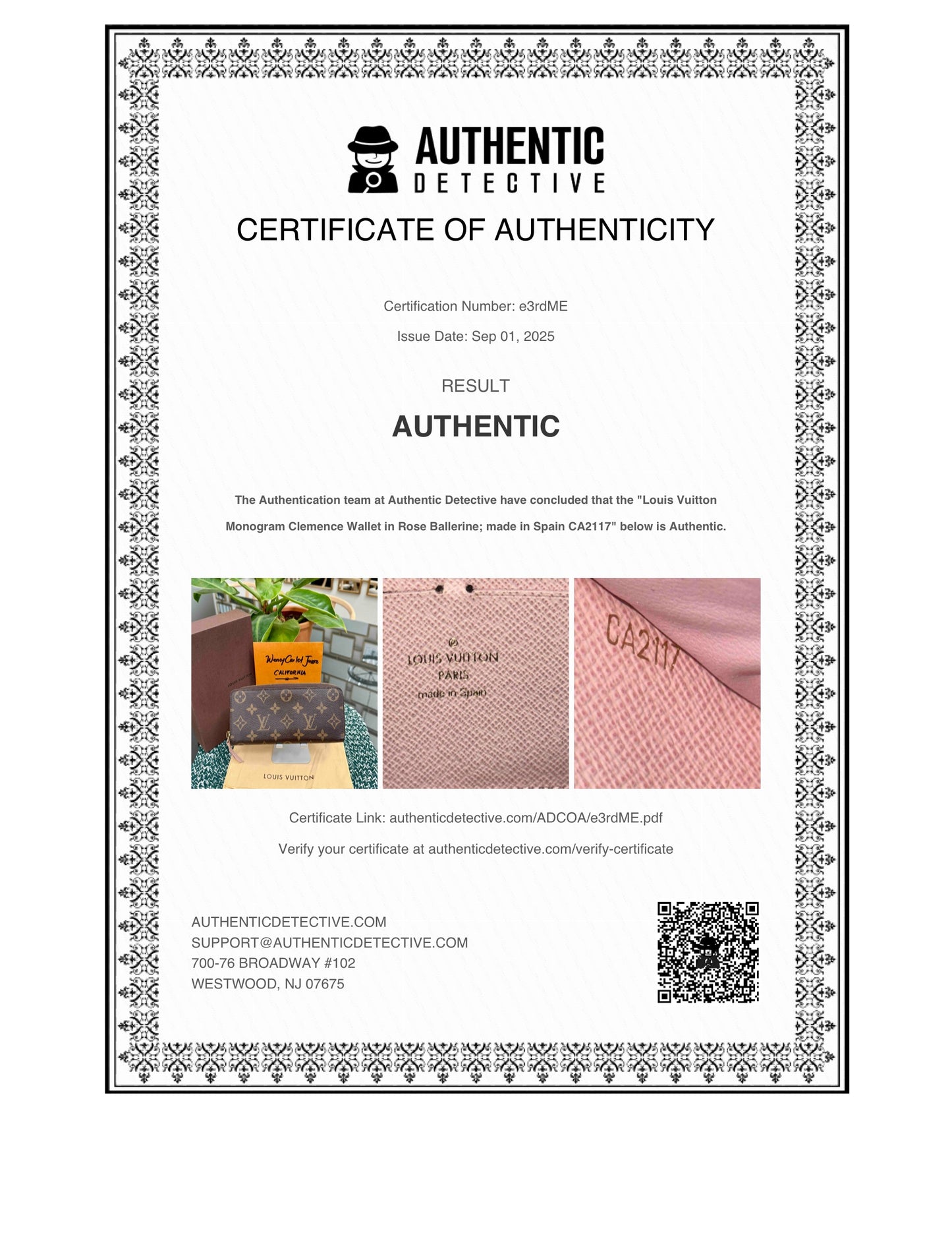 Clemence Wallet in Rose Ballerine with Dustbag and box 🗓️ Year: 2017