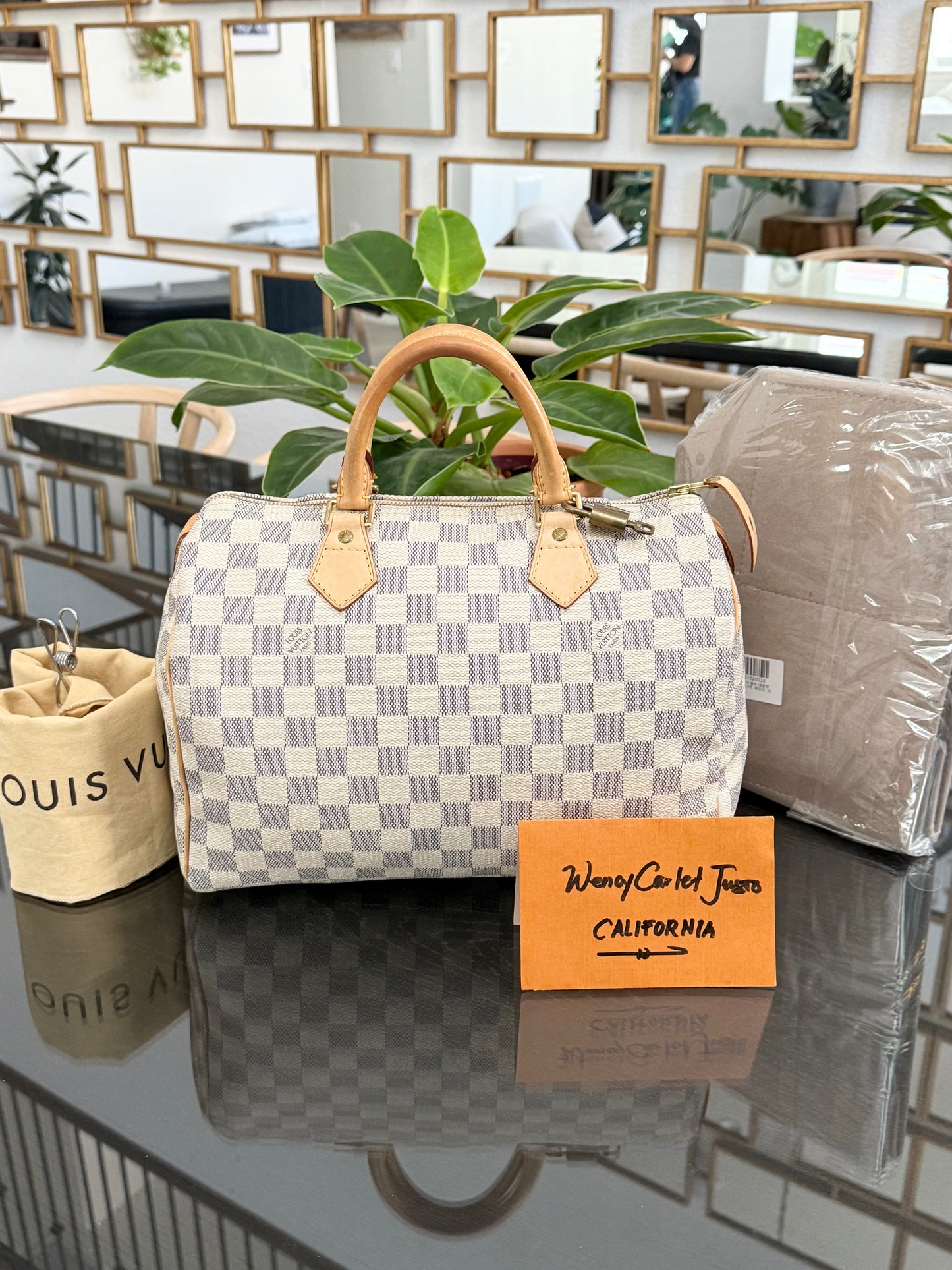 Speedy 30 in Damier Azur with lock π key, Dustbag and Insert Organizer -ποΈ Year 2007
