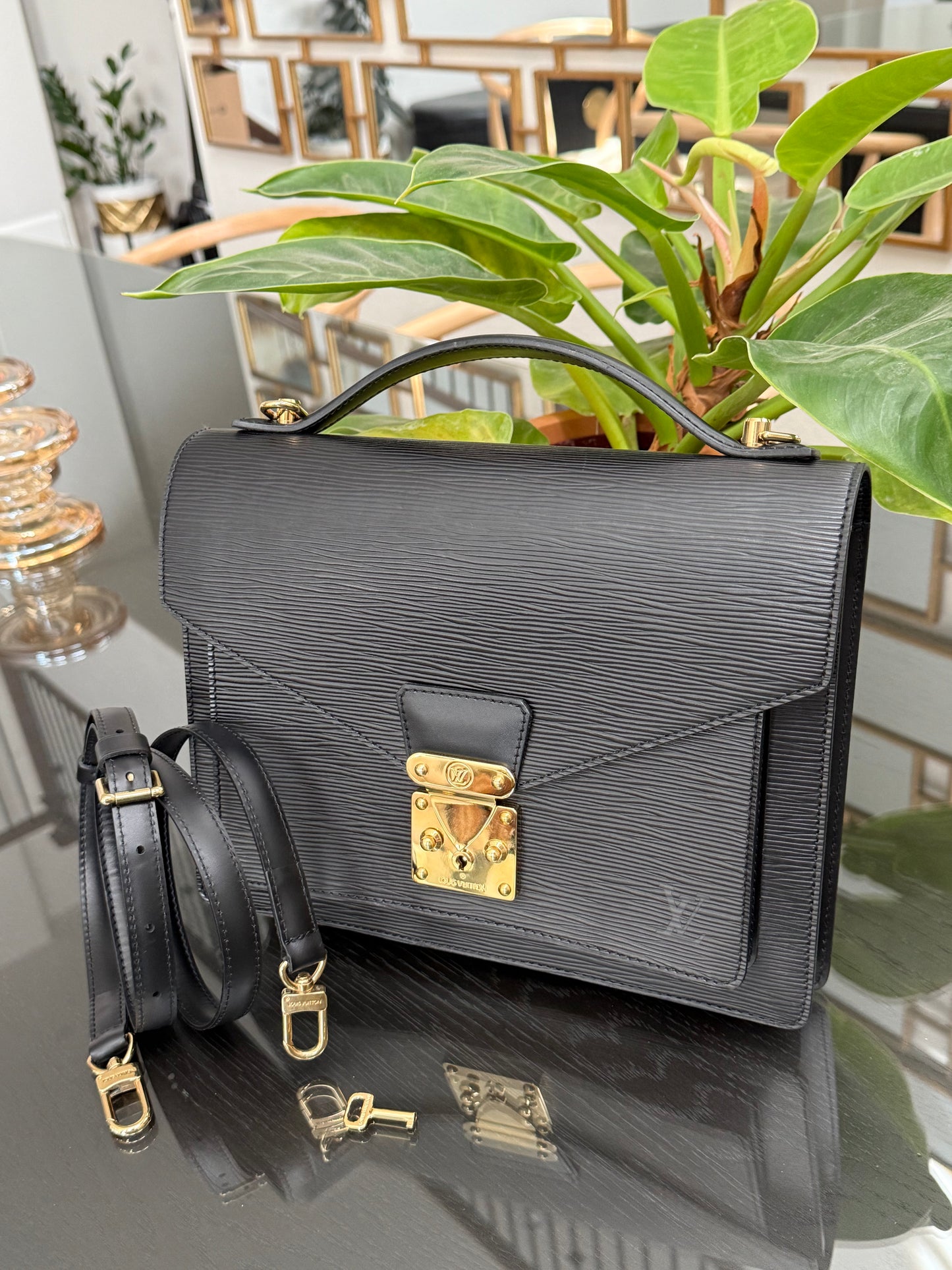 Epi Black Monceau 28 Crossbody 2 Way Bag - 📅 Year: 1997