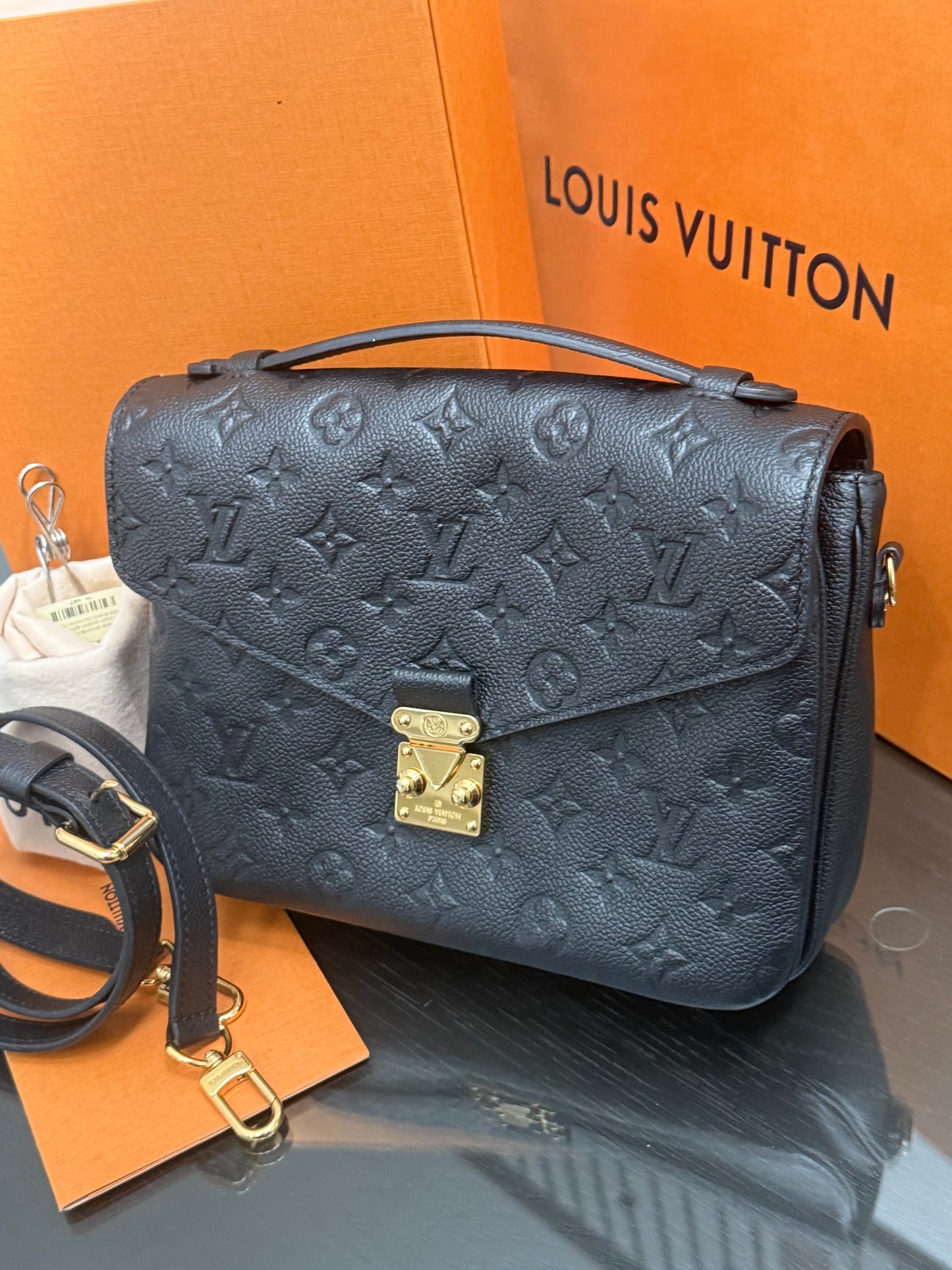Pochette Metis Empriente Noir with Box, Dustbag, Receipt and Paper bag -Microchip & Authenticed