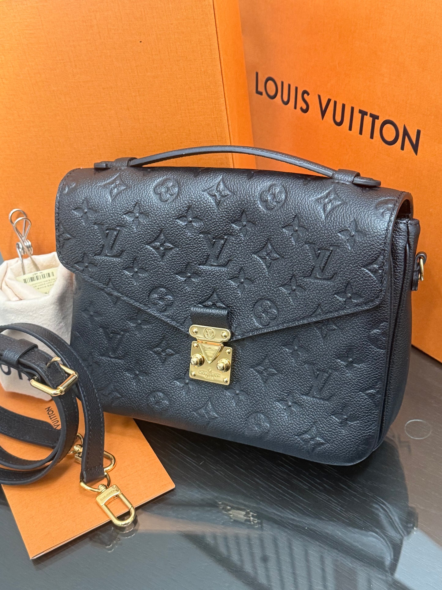 Pochette Metis Empriente Noir with Box, Dustbag, Receipt and Paper bag -Microchip & Authenticed