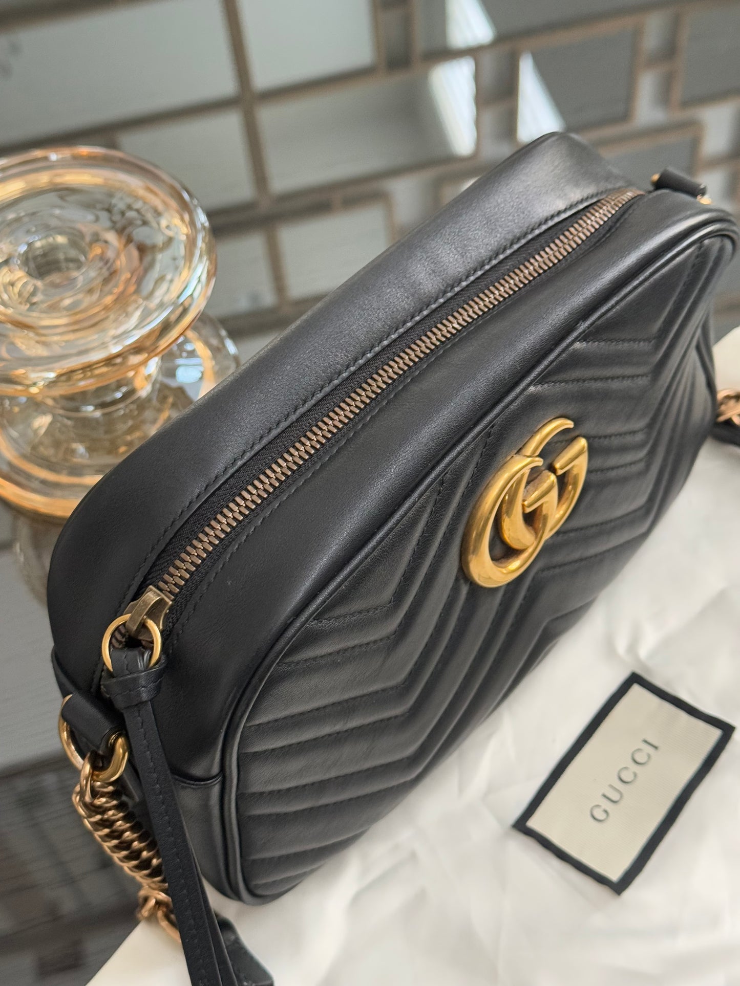 GUCCI Marmont Chain Small Shoulder/ Crossbody Bag