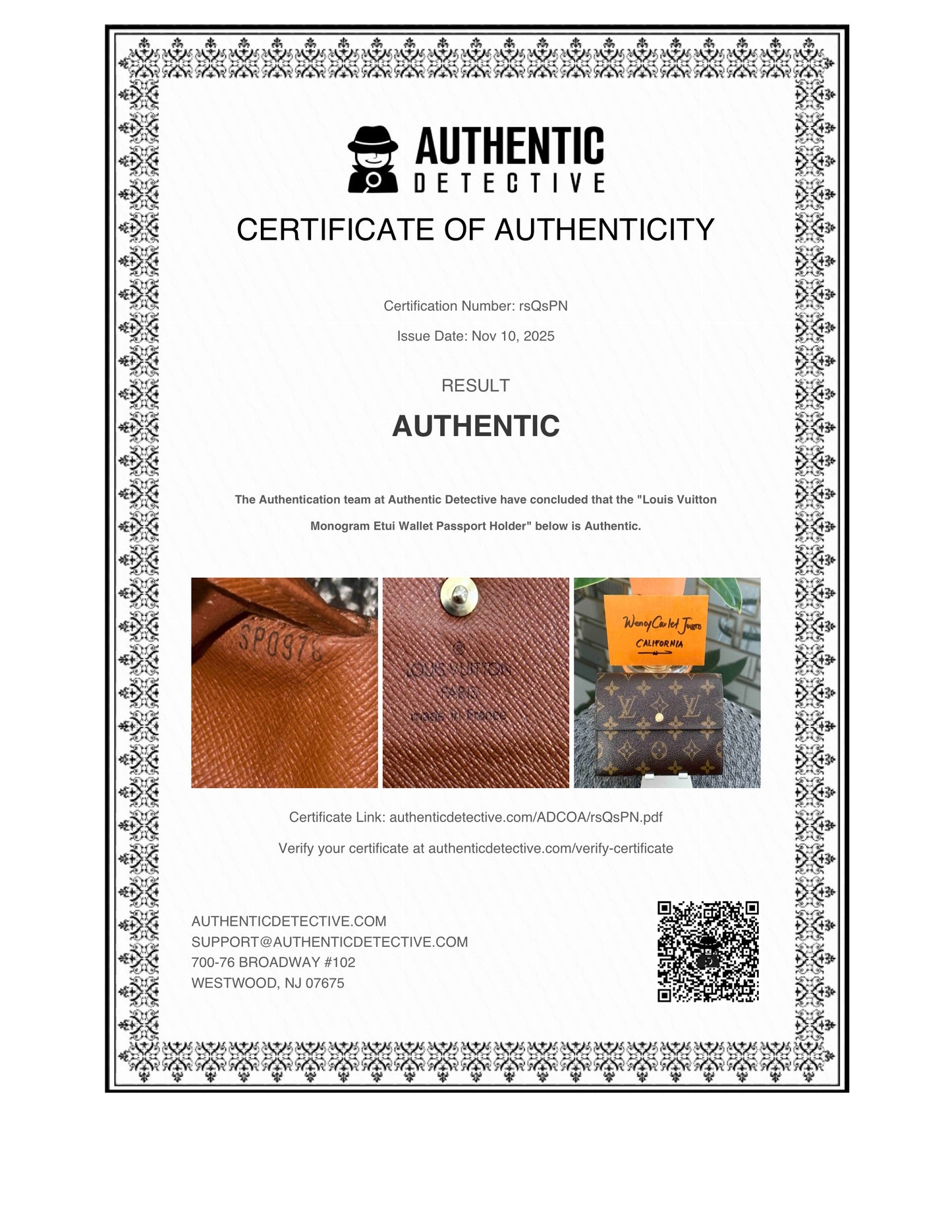 Etui Wallet Passport Holder in Monogram with 6 Cardholders 🗓️ Year: 1998