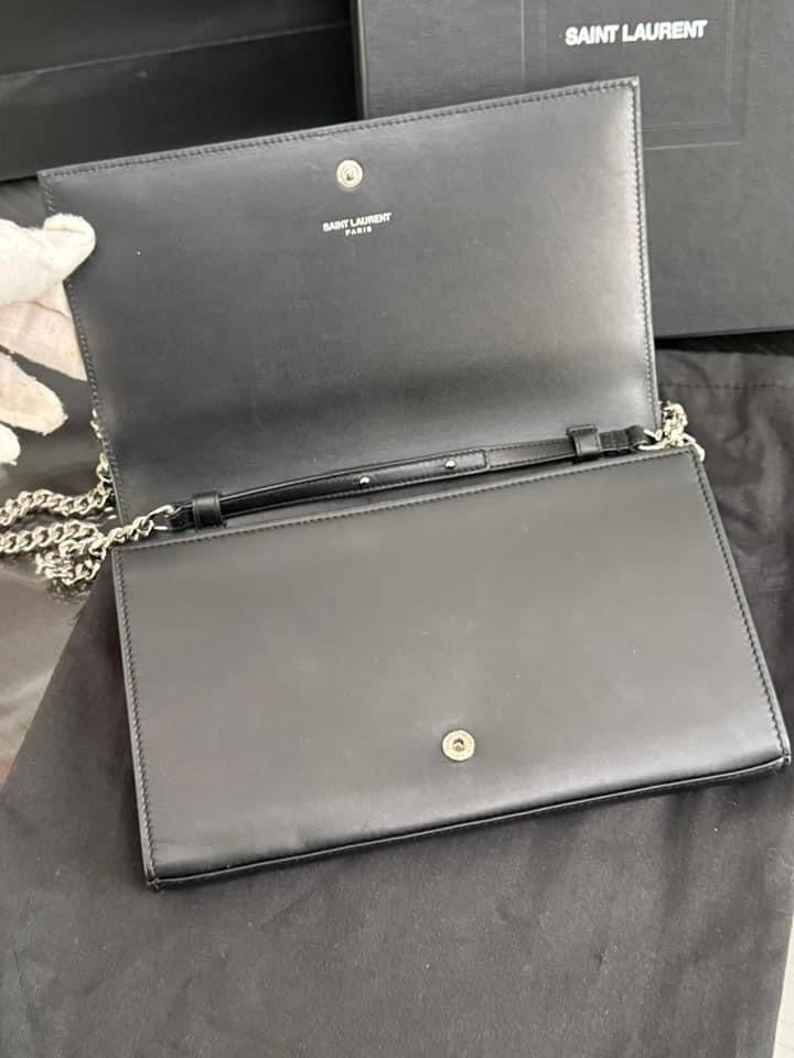 YSL Kate Stars Calfskin Leather Chain Clutch Crossbody🌺 with Box, Dustbag, Cards and Paper bag