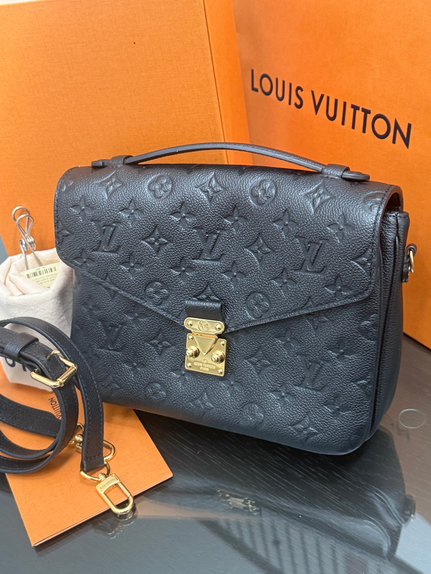 Pochette Metis Empriente Noir with Box, Dustbag, Receipt and Paper bag -Microchip & Authenticed