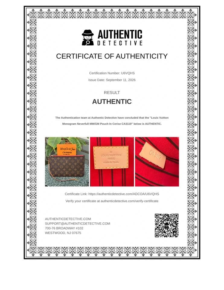 Neverfull MM/GM Pouch in Cerise 🗓️Year 2019