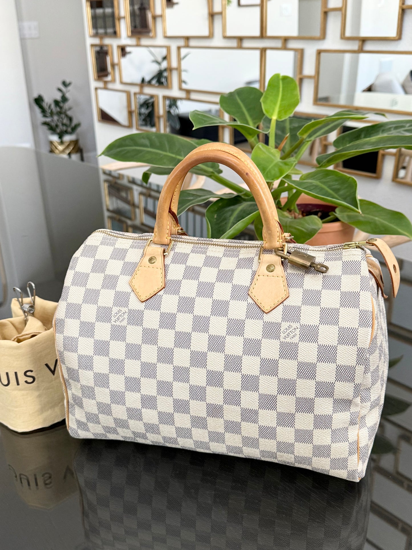 Speedy 30 in Damier Azur with lock π key, Dustbag and Insert Organizer -ποΈ Year 2007