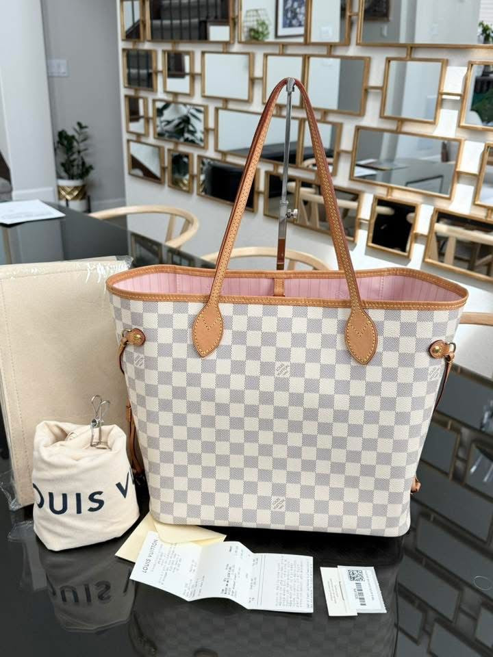 Neverfull MM in Rose Ballerine w/ Dustbag, Receipt and Insert Organizer -ποΈ Microchip
