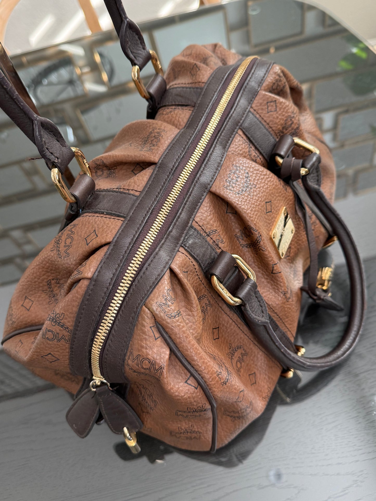 MCM Boston Bag with π Lock & Keys