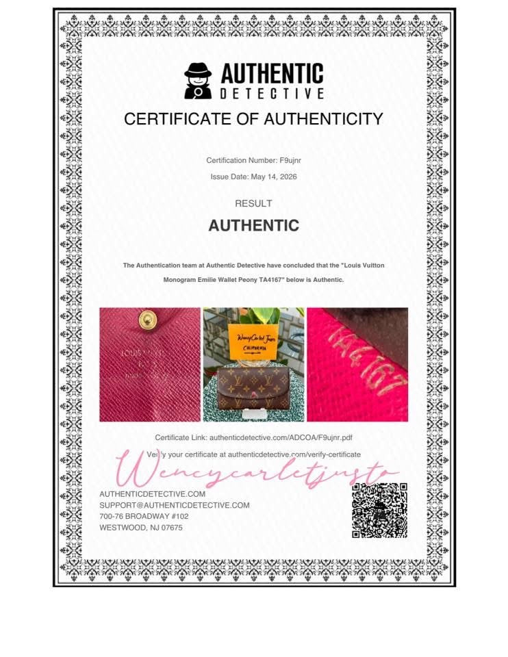 Emilie Peony Wallet in Monogram 🗓️ Year: 2017