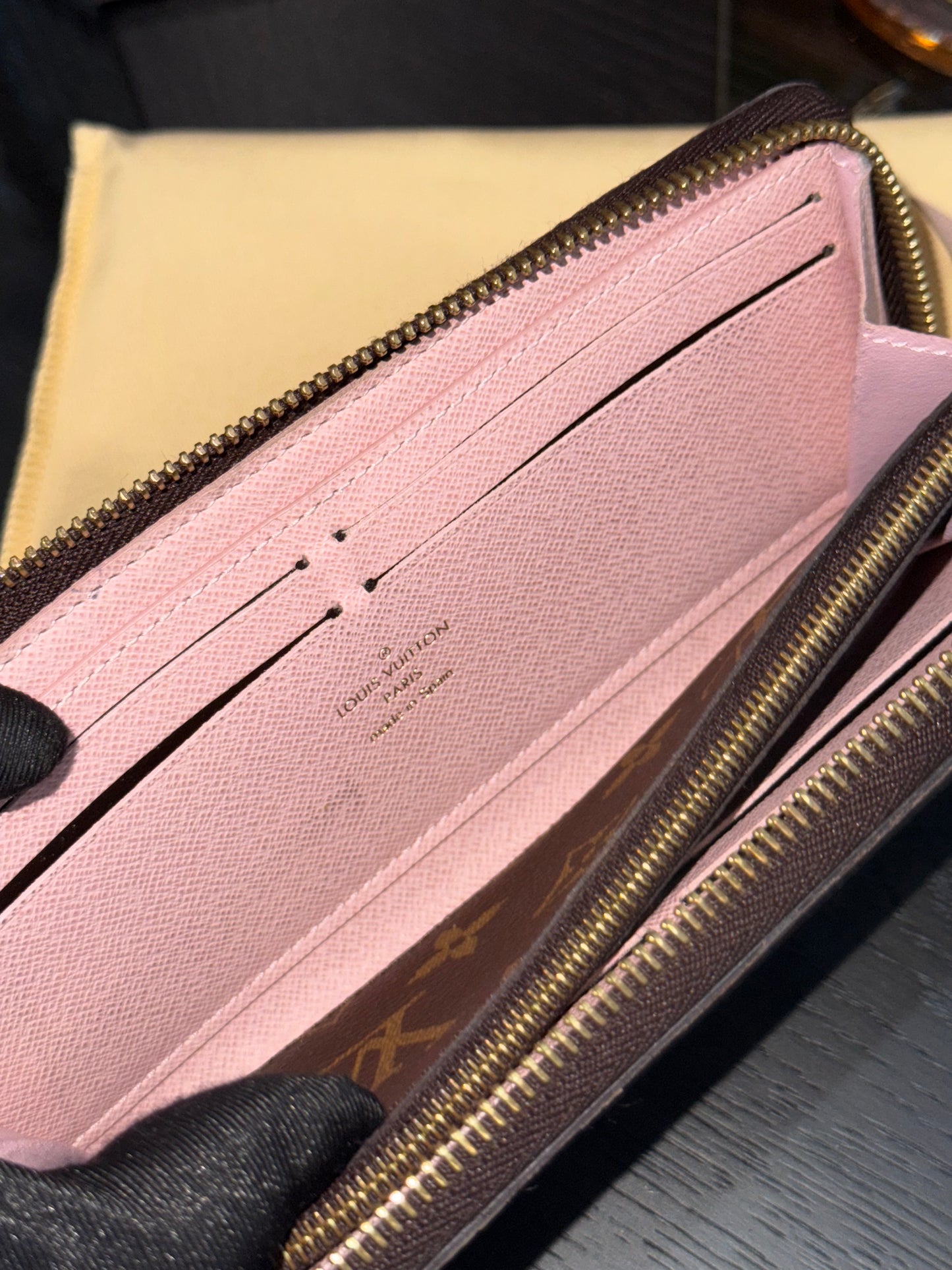 Clemence Wallet in Rose Ballerine Monogram with Dustbag and Box π
Microchipped