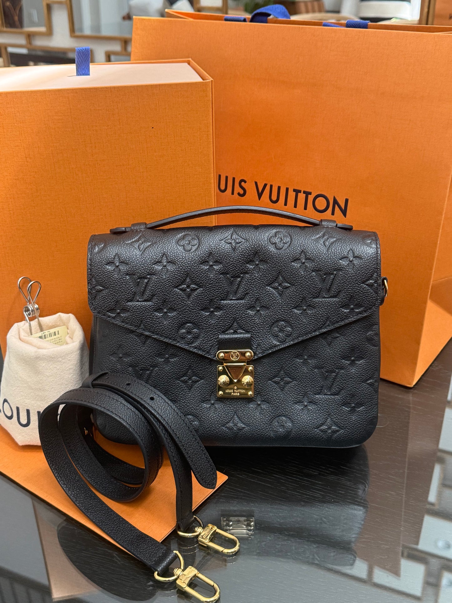 Pochette Metis Empriente Noir with Box, Dustbag, Receipt and Paper bag -Microchip & Authenticed