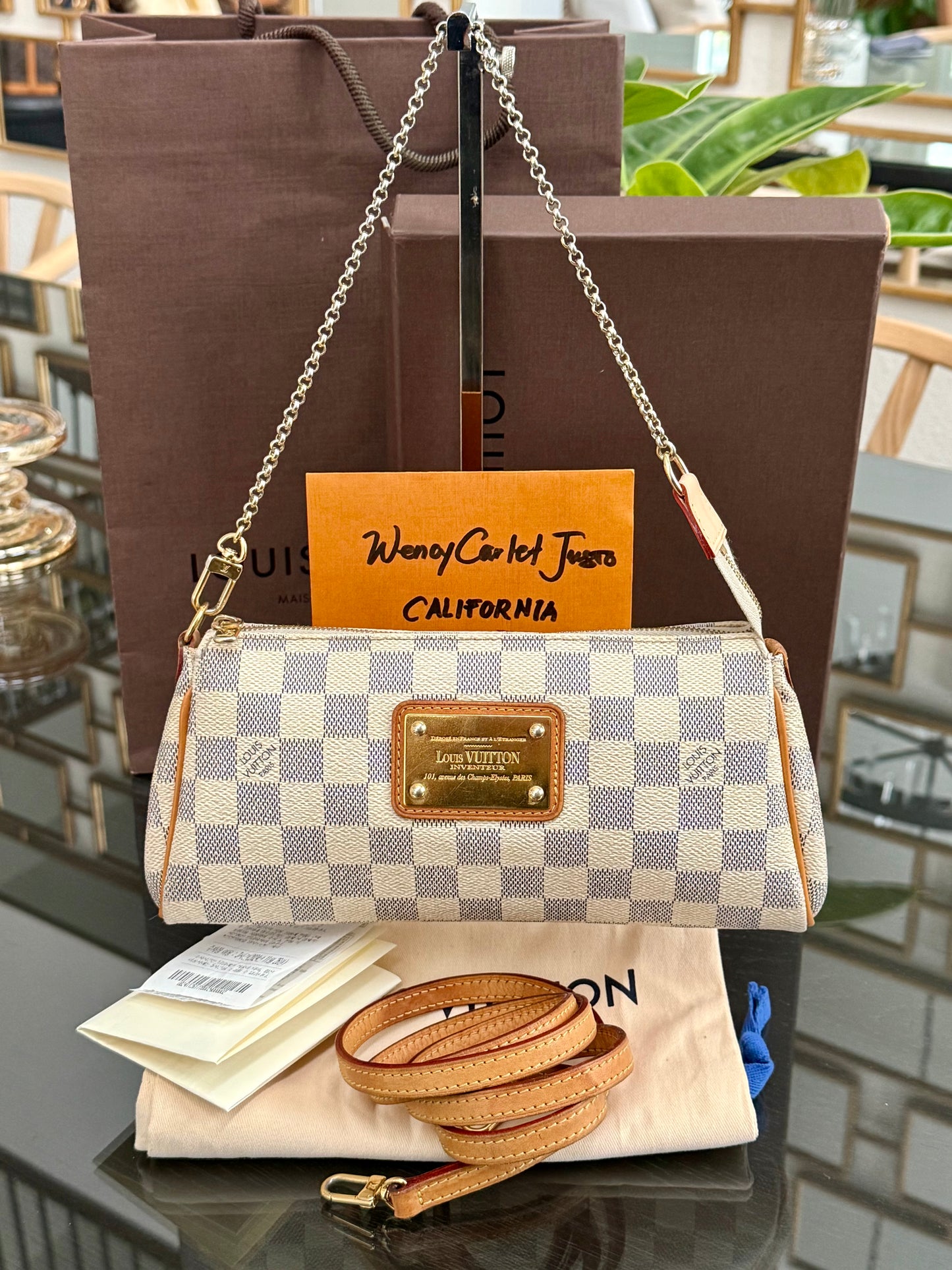 Eva Clutch in Azur with Dustbag , box and Paper bag🗓️ Year: 2011