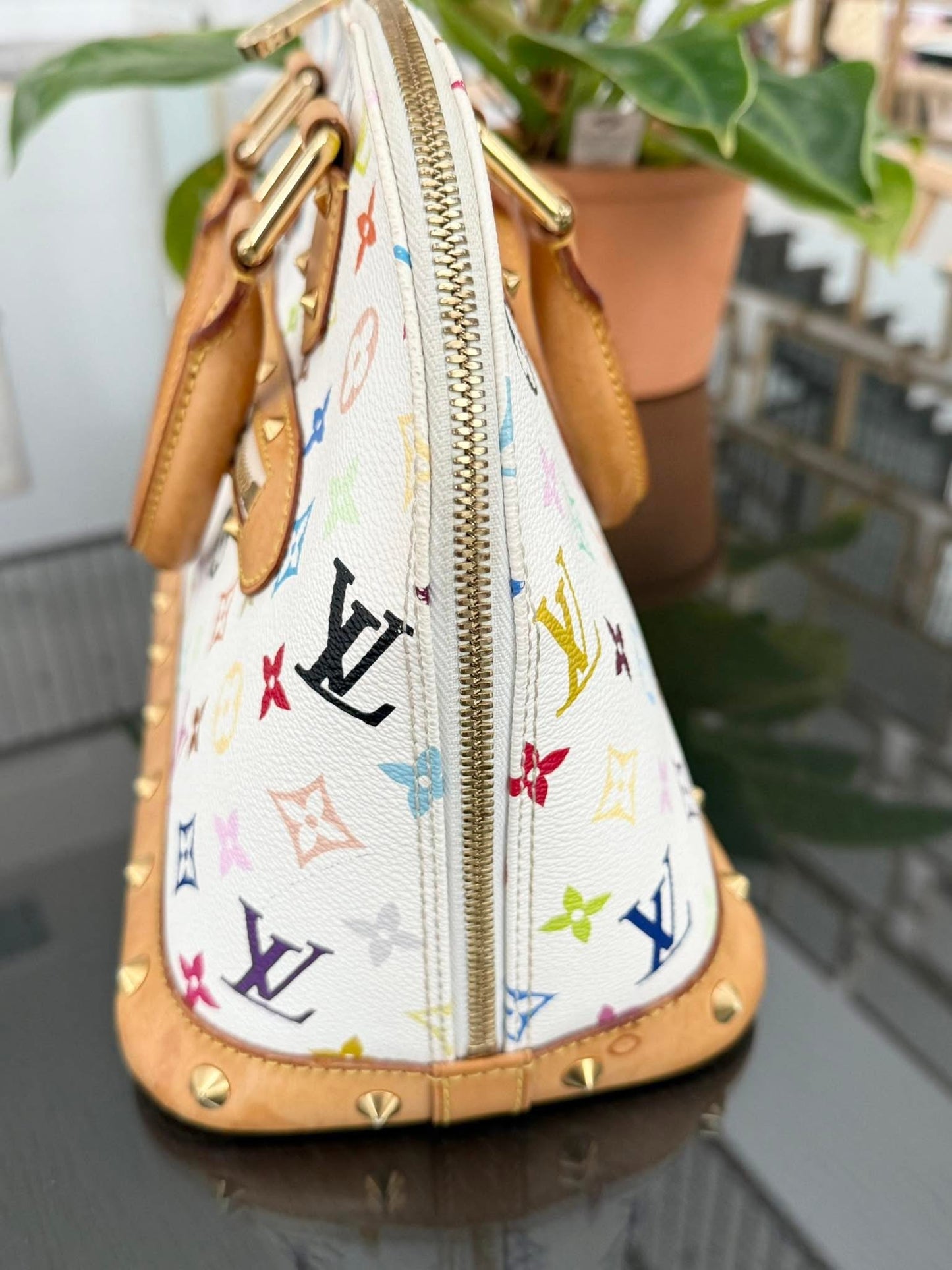 Murakami / Multicolor Alma PM with Dustbag , Insert organizer and Twilly🌺📅 Year: 2004