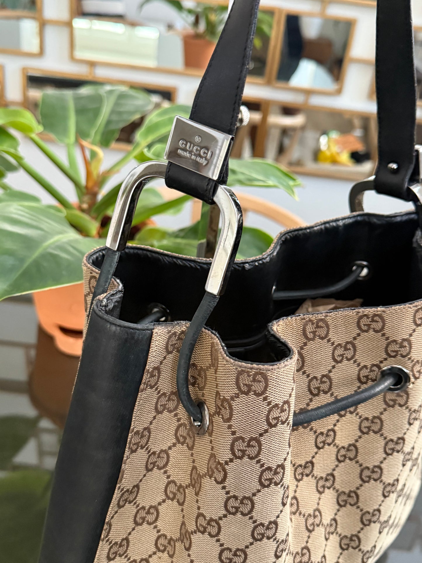 Gucci GG Canvas Drawstring Bag