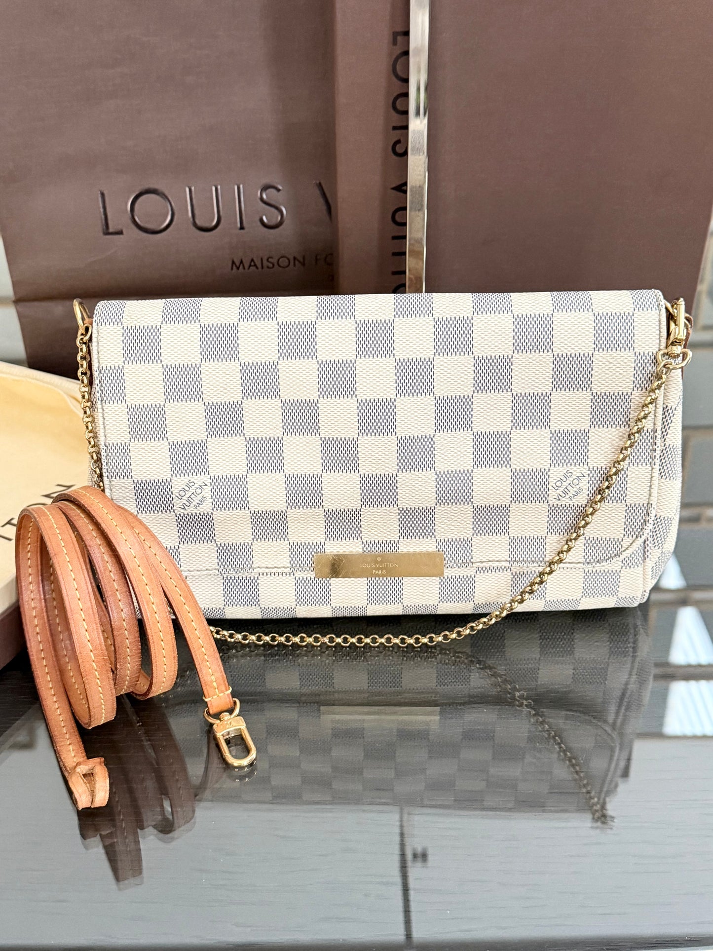 Favorite MM in Azur with Dustbag, Insert Organizer, Box and Paper bag -Year: 2015