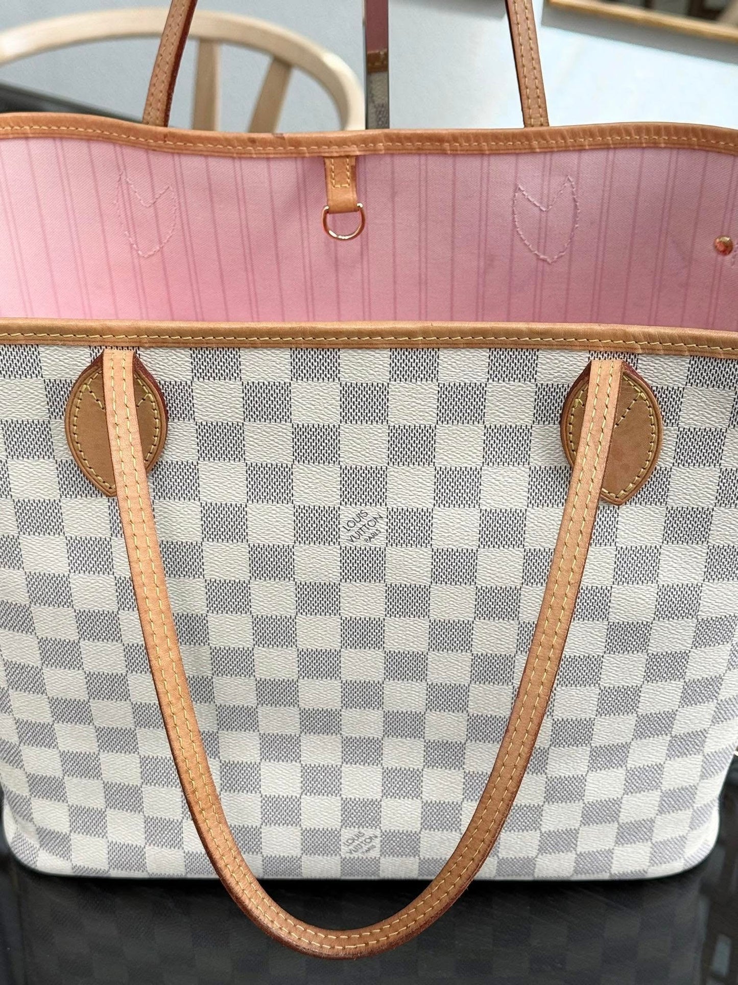 Neverfull MM in Rose Ballerine w/ Dustbag, Receipt and Insert Organizer -ποΈ Microchip