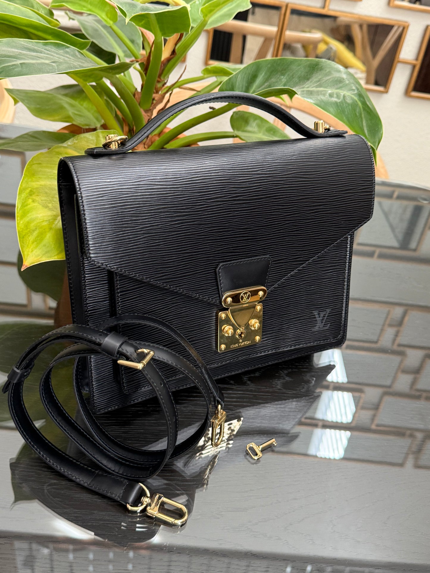 Epi Black Monceau 28 Crossbody 2 Way Bag - 📅 Year: 1997