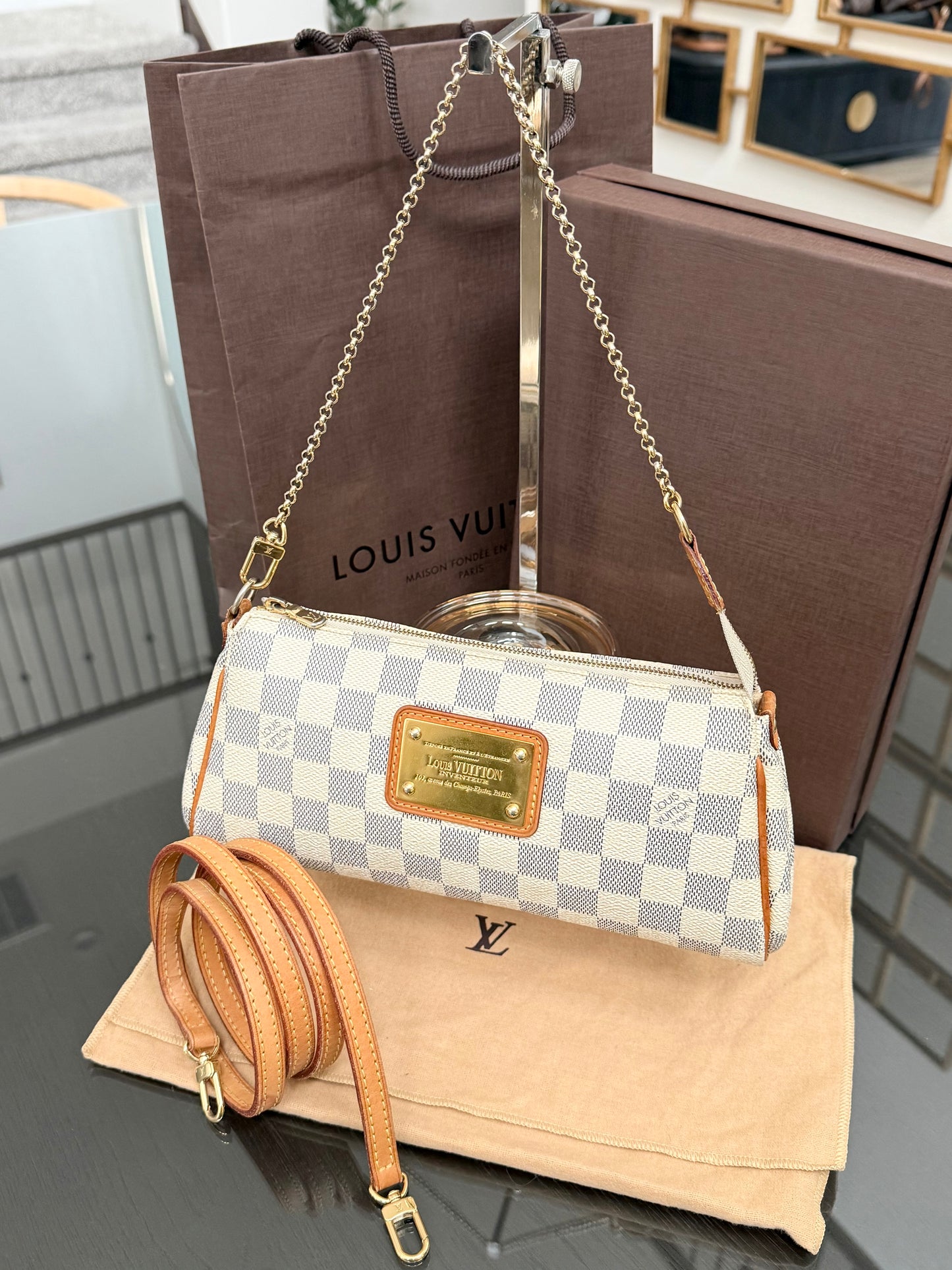 Eva Clutch in Azur with Dustbag , box and Paper bag 🗓️ Year: 2011