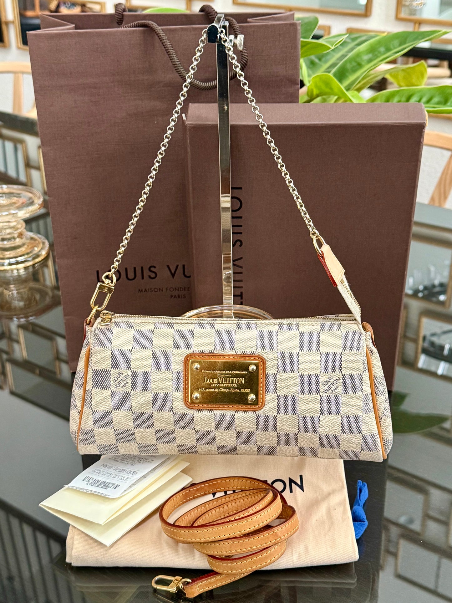 Eva Clutch in Azur with Dustbag , box and Paper bag🗓️ Year: 2011