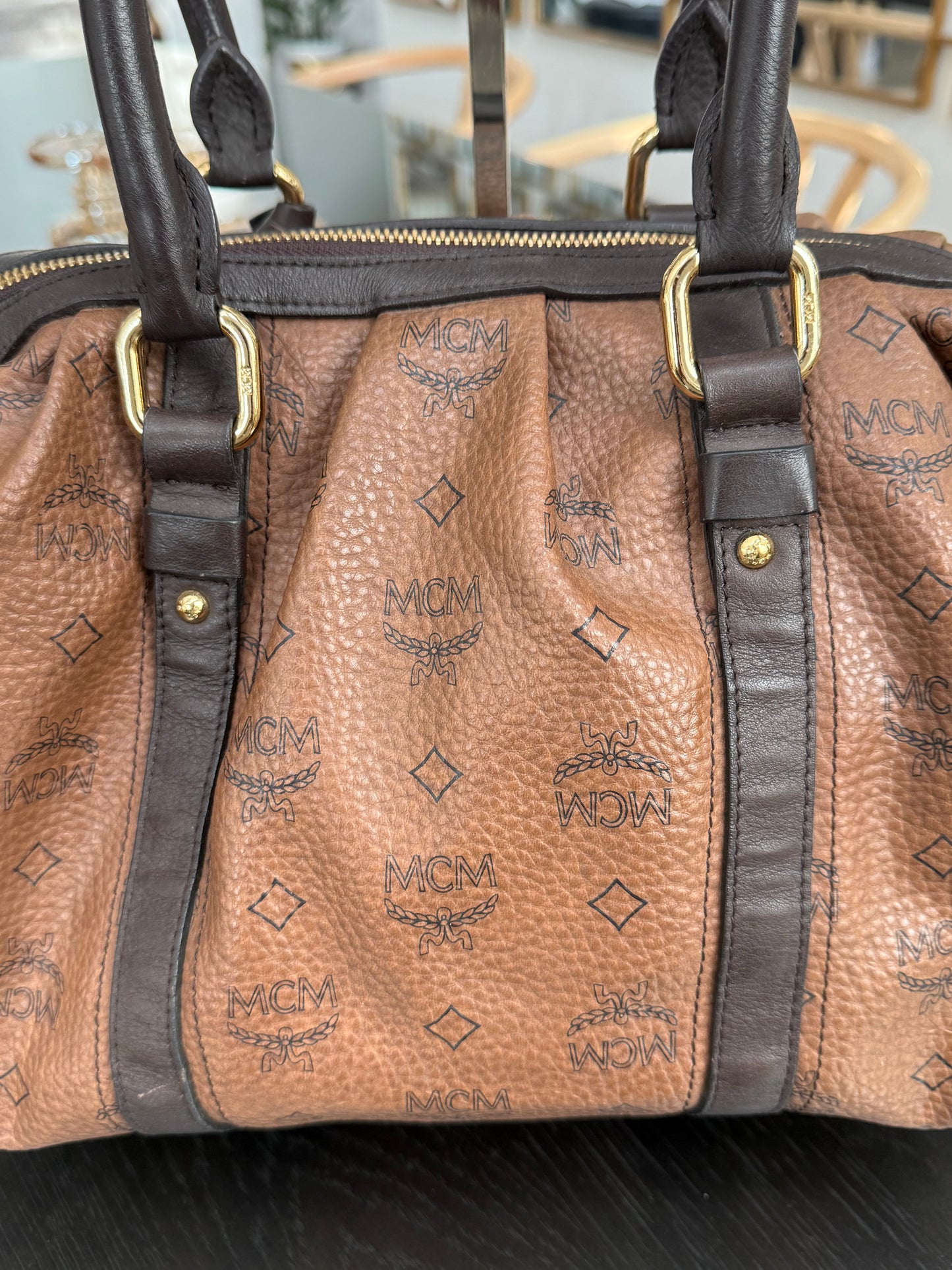MCM Boston Bag with π Lock & Keys