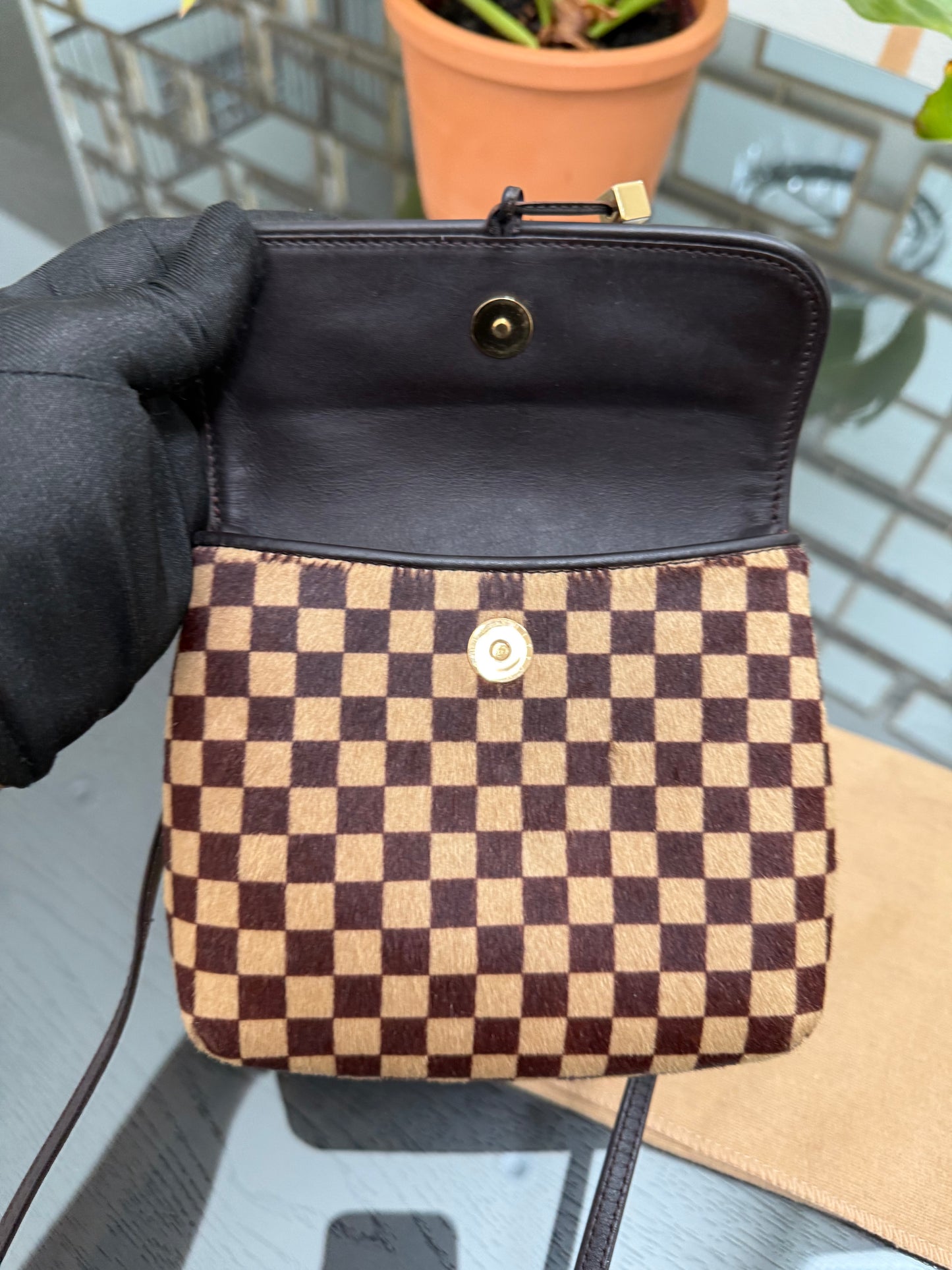 Damier Sauvage Gazelle Crossbody Pouch with Dustbag -🗓️ Year: 2001