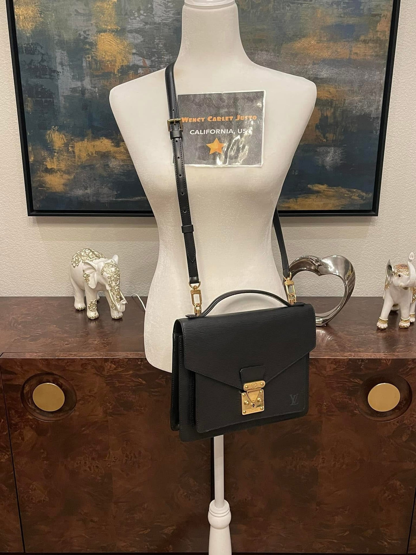 Epi Black Monceau 28 Crossbody 2 Way Bag - 📅 Year: 1997
