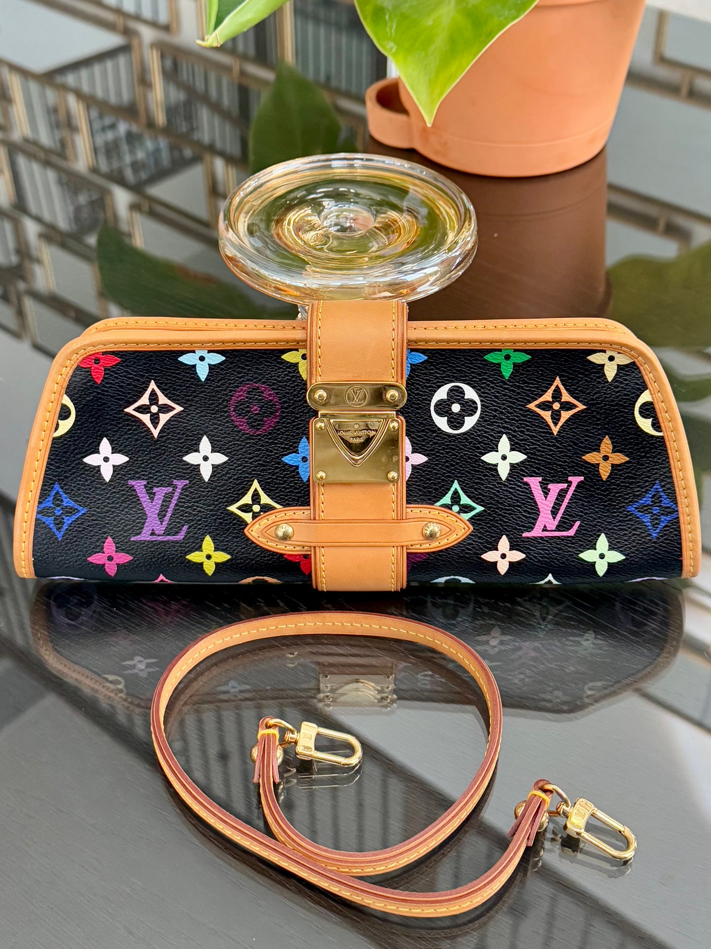 Multicolor Shirley Clutch/ Shoulder Bag with Box📅 Year: 2005