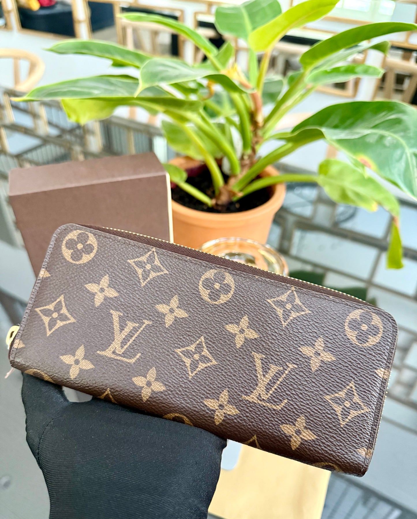 Clemence Wallet in Rose Ballerine Monogram with Dustbag and Box π
Microchipped