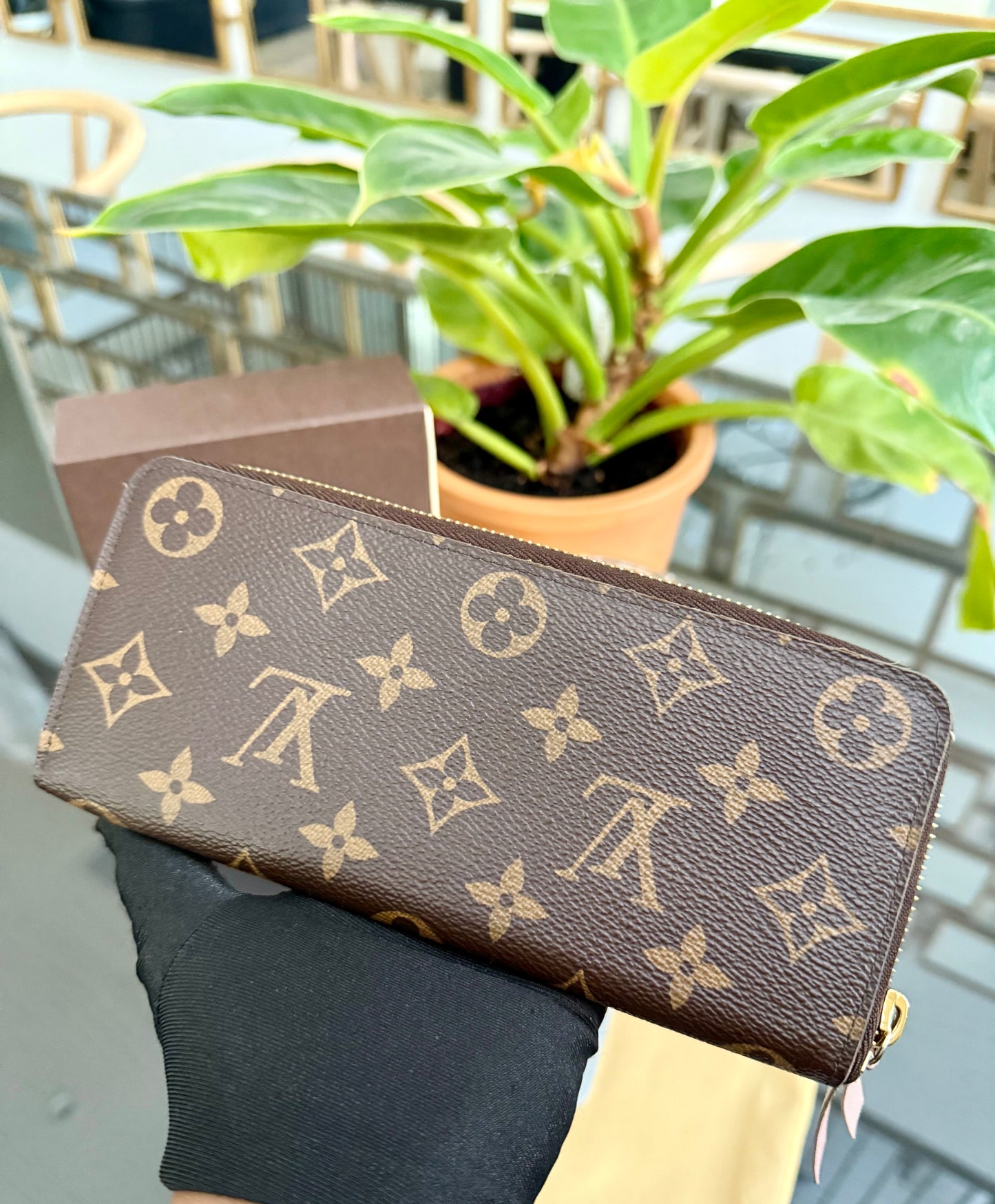 Clemence Wallet in Rose Ballerine Monogram with Dustbag and Box π
Microchipped