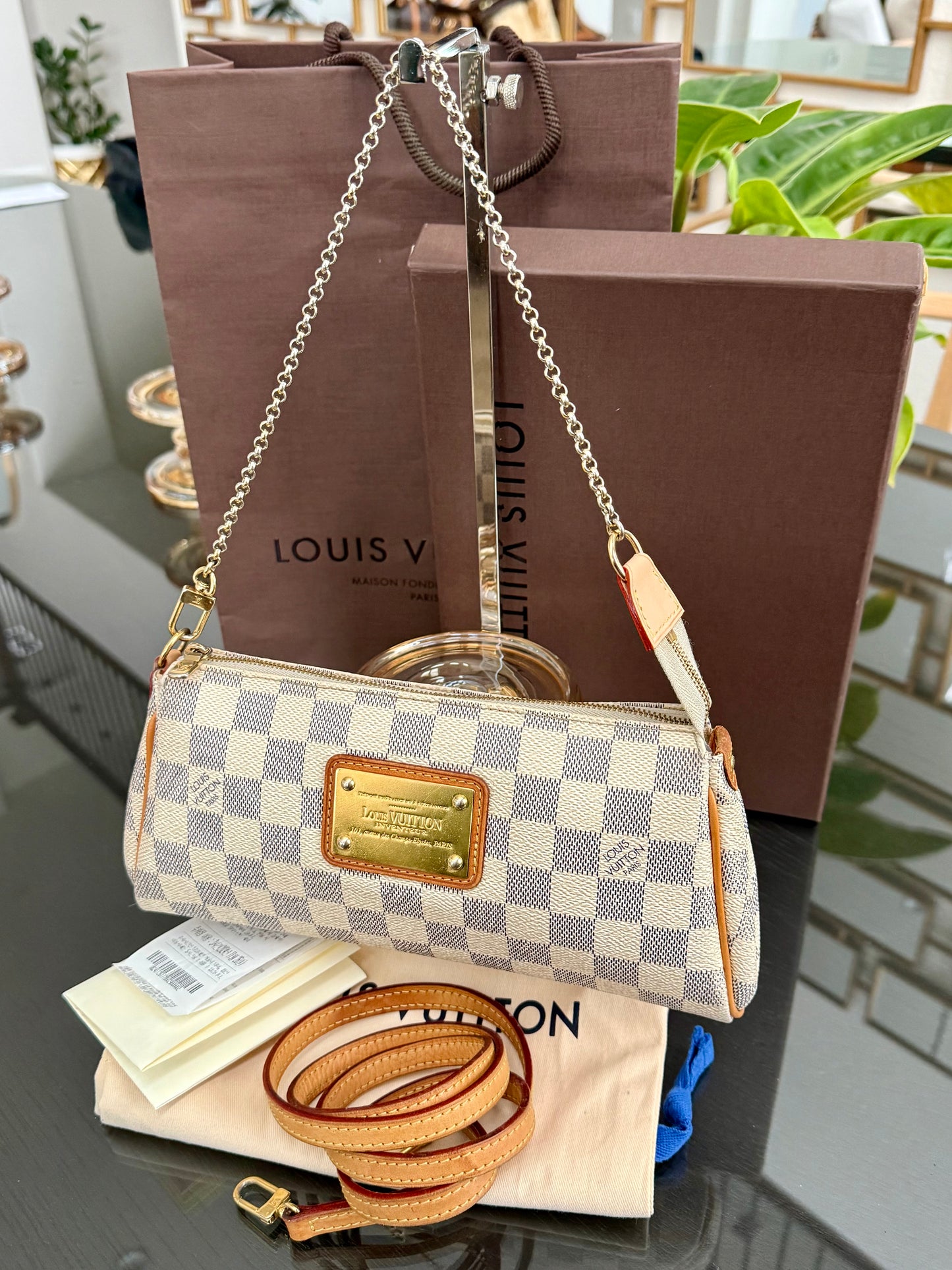 Eva Clutch in Azur with Dustbag , box and Paper bag🗓️ Year: 2011