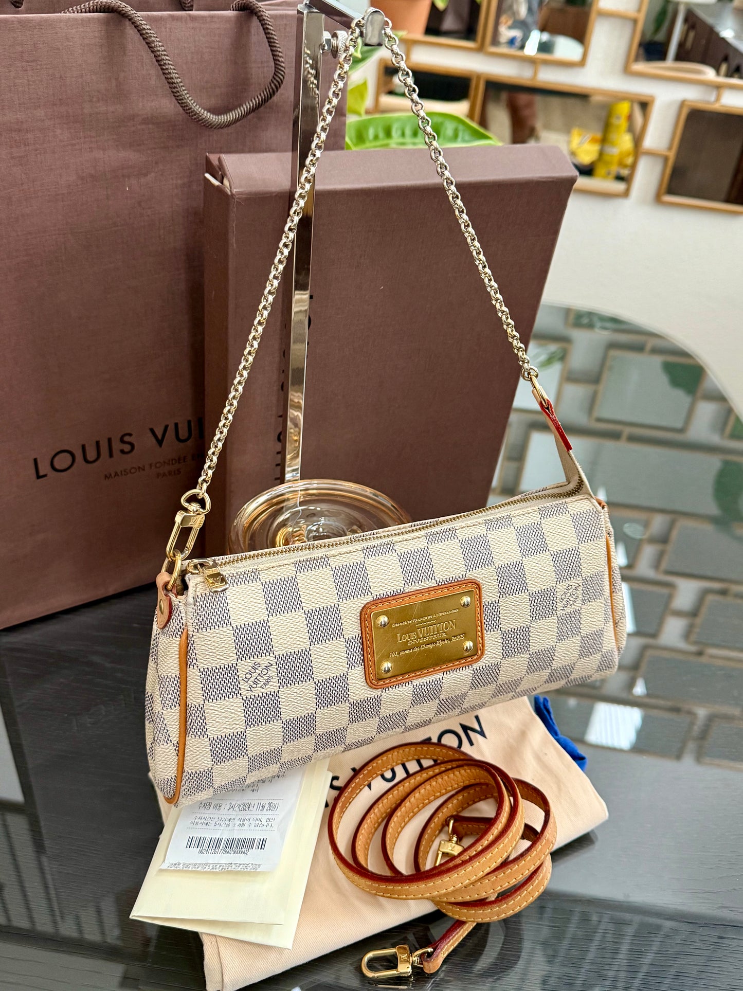 Eva Clutch in Azur with Dustbag , box and Paper bag🗓️ Year: 2011