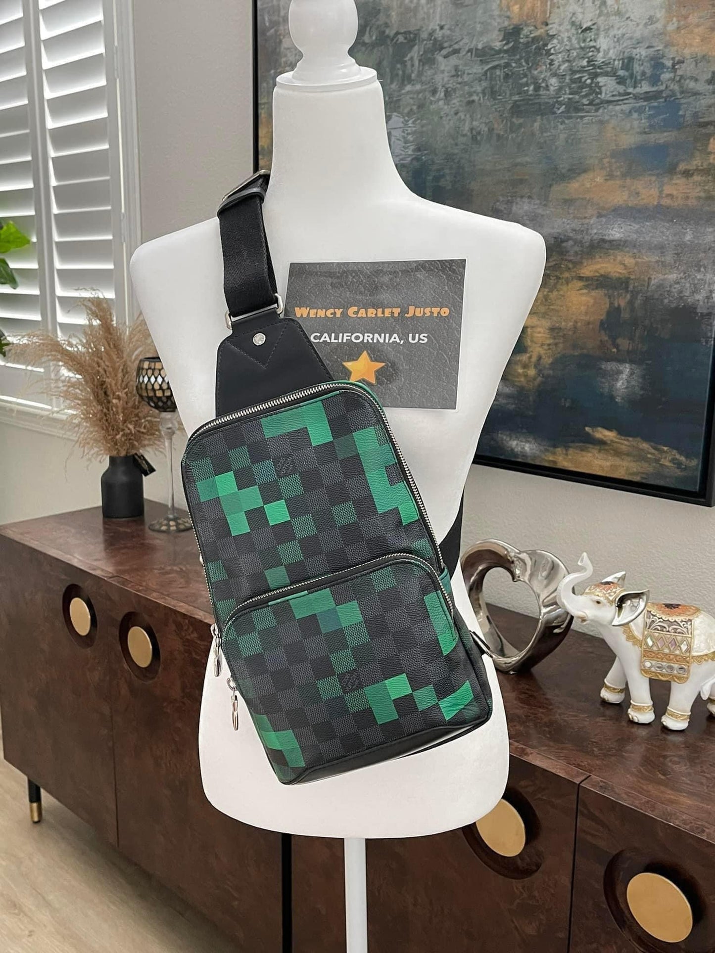 Avenue Sling Damier Graphite Green Pixel -Year 2018