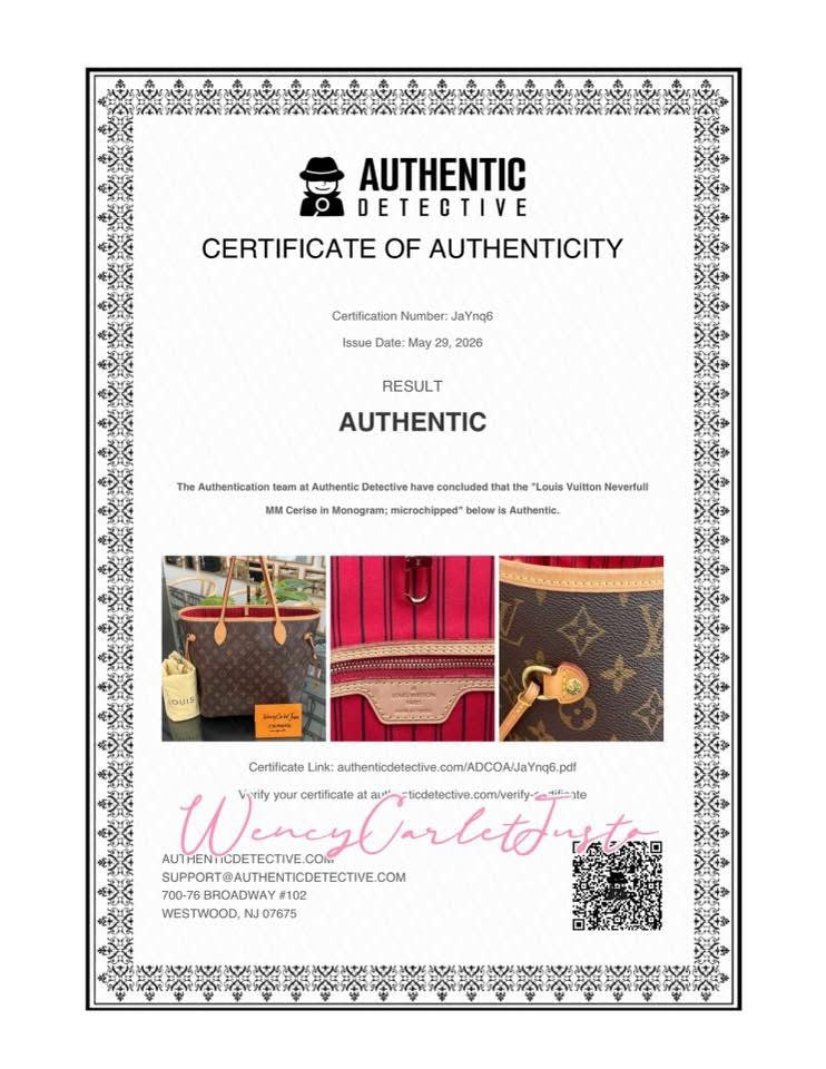 Neverfull MM Monogram in Cerise with Dustbag -๐๏ธ Microchip