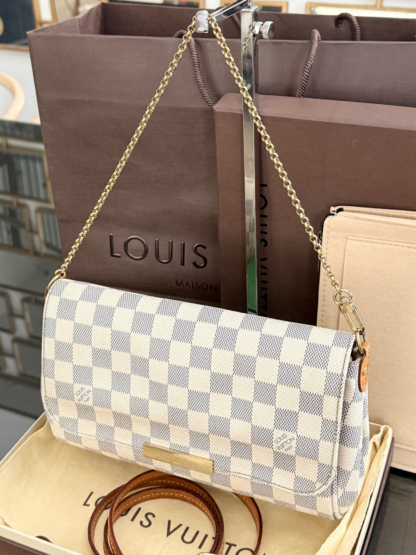 Favorite MM in Azur with Dustbag, Insert Organizer, Box and Paper bag -Year: 2015