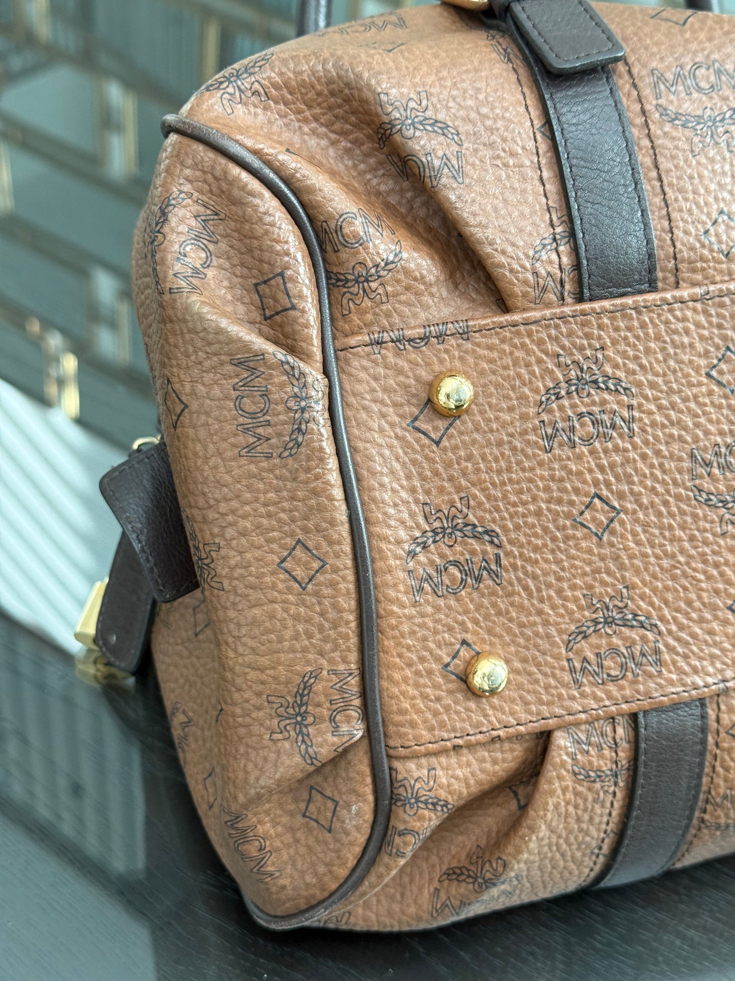 MCM Boston Bag with π Lock & Keys