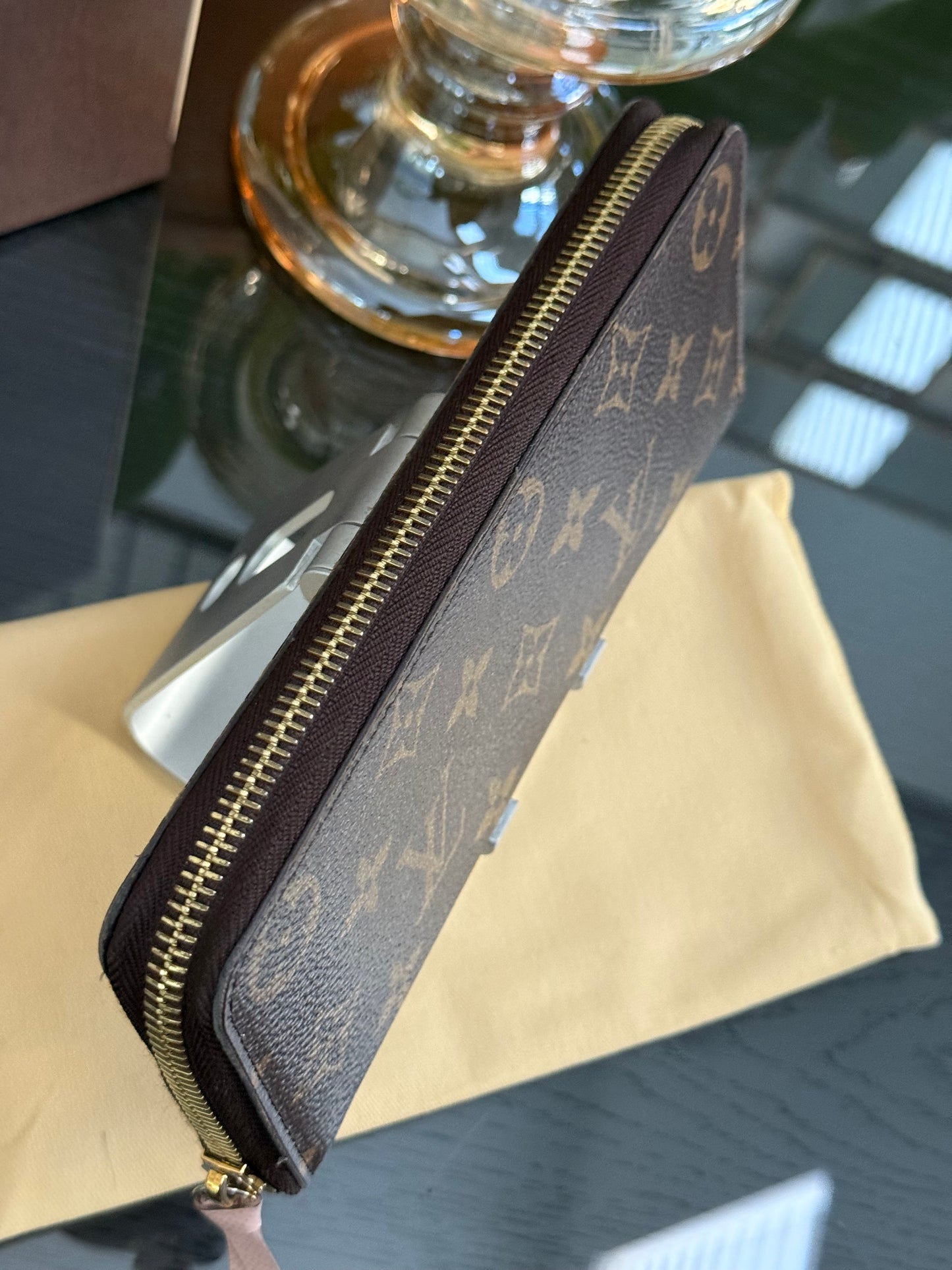 Clemence Wallet in Rose Ballerine Monogram with Dustbag and Box π
Microchipped